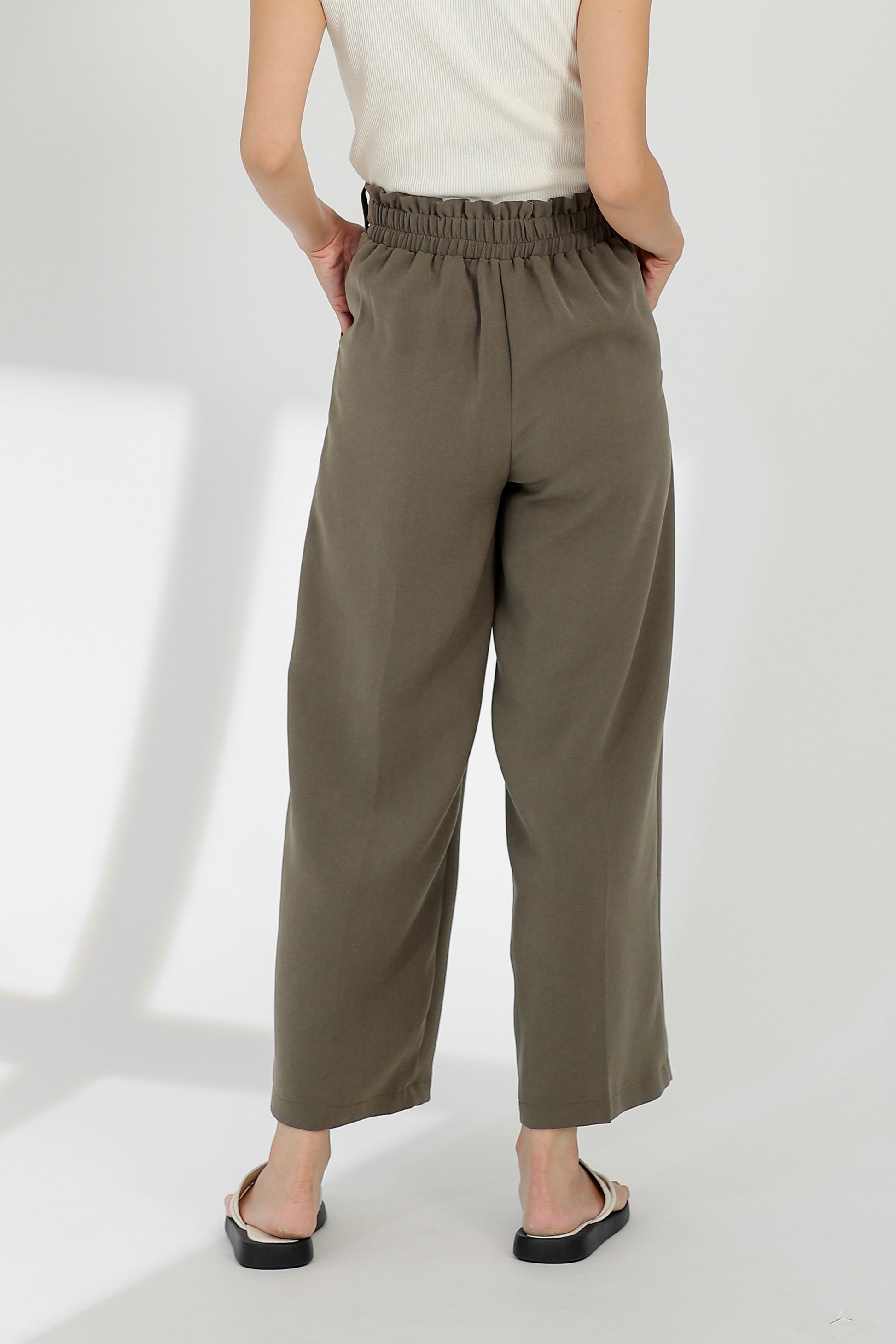 Terra Paperbag Waist Pant - Rip Olive
