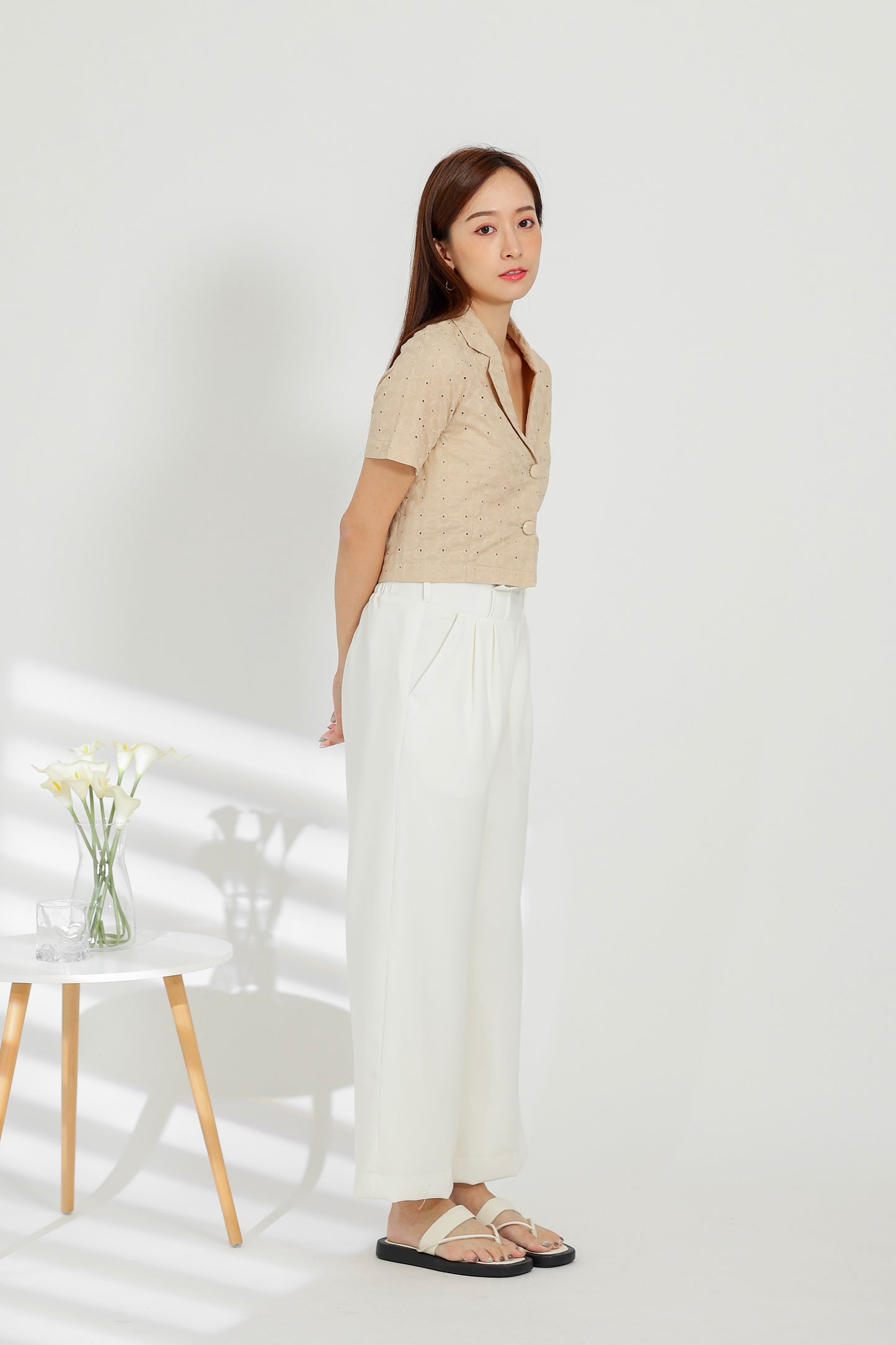Terra Paperbag Waist Pant - Off White