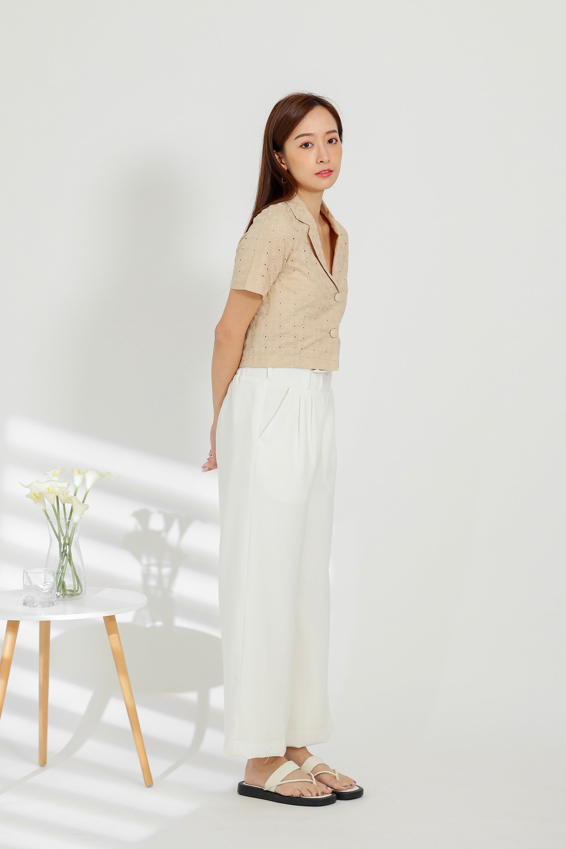 Terra Paperbag Waist Pant - Off White
