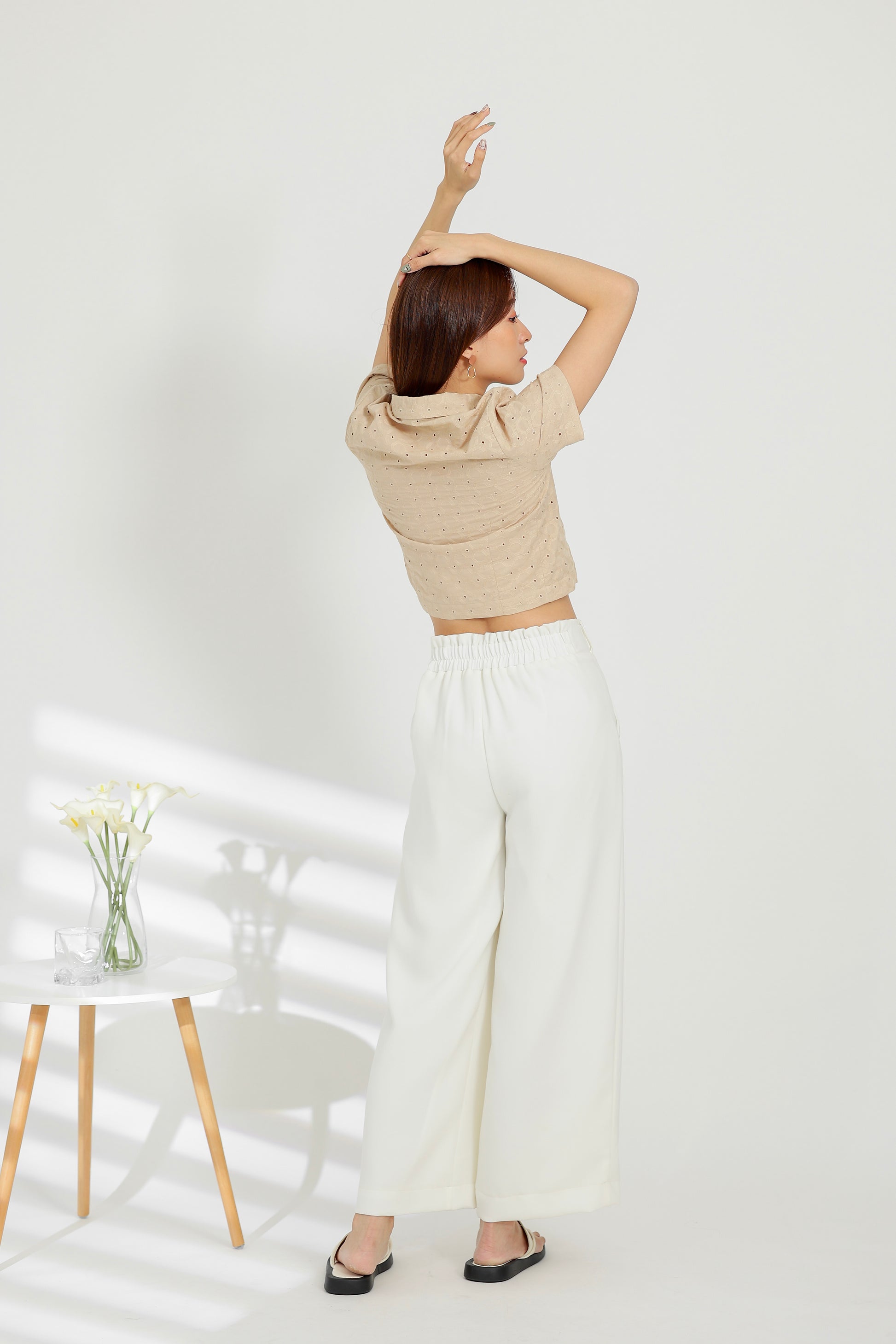 Terra Paperbag Waist Pant - Off White