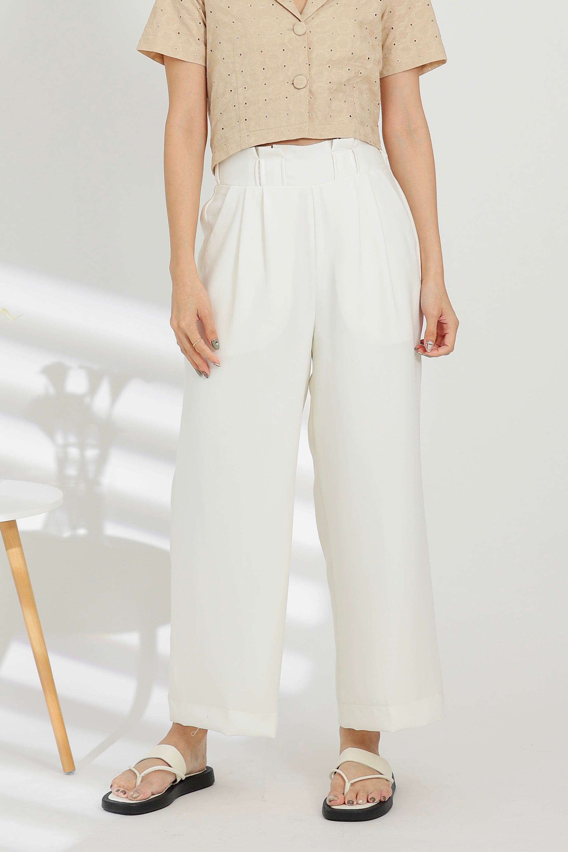 Terra Paperbag Waist Pant - Off White