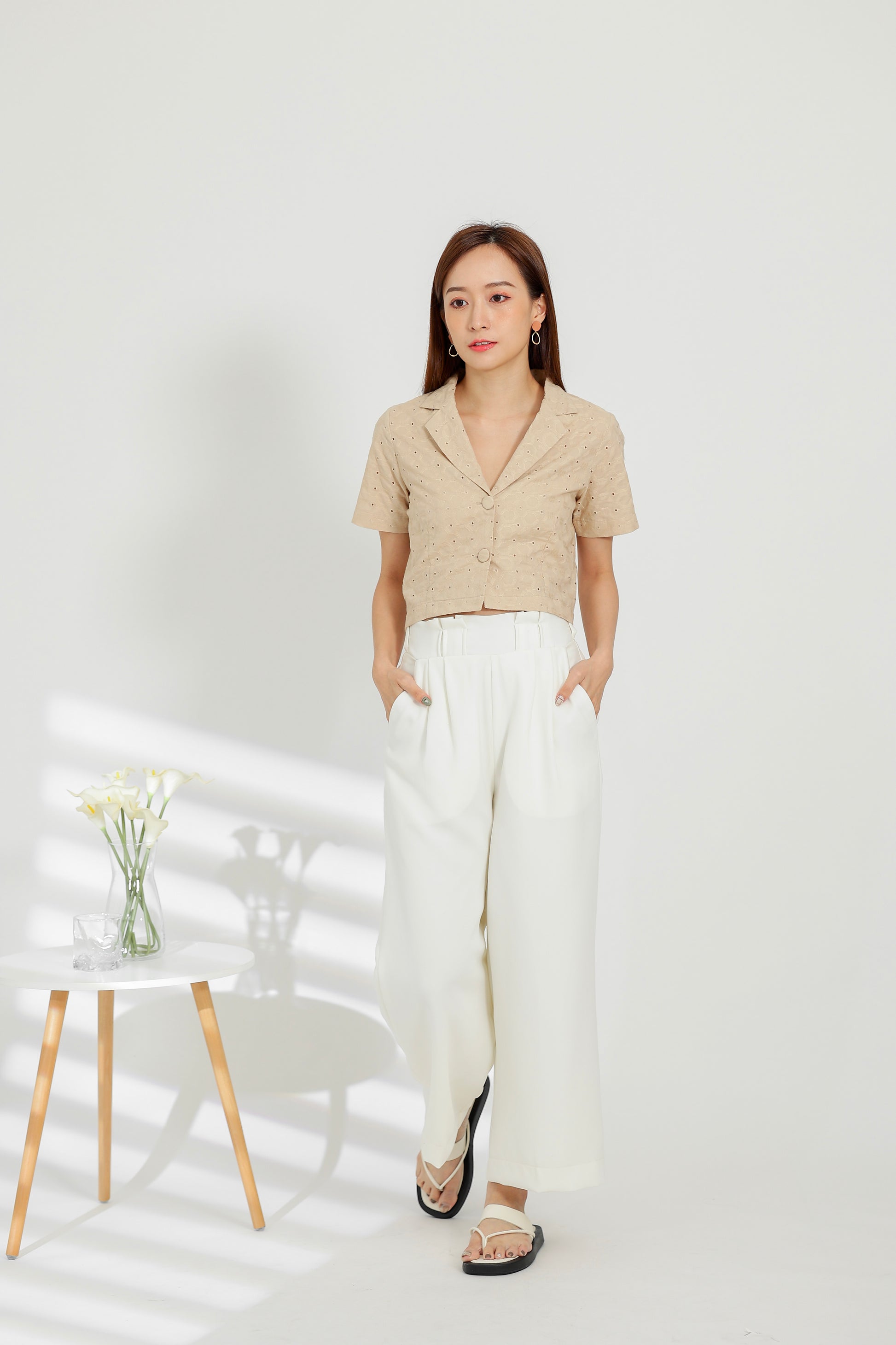 Terra Paperbag Waist Pant - Off White