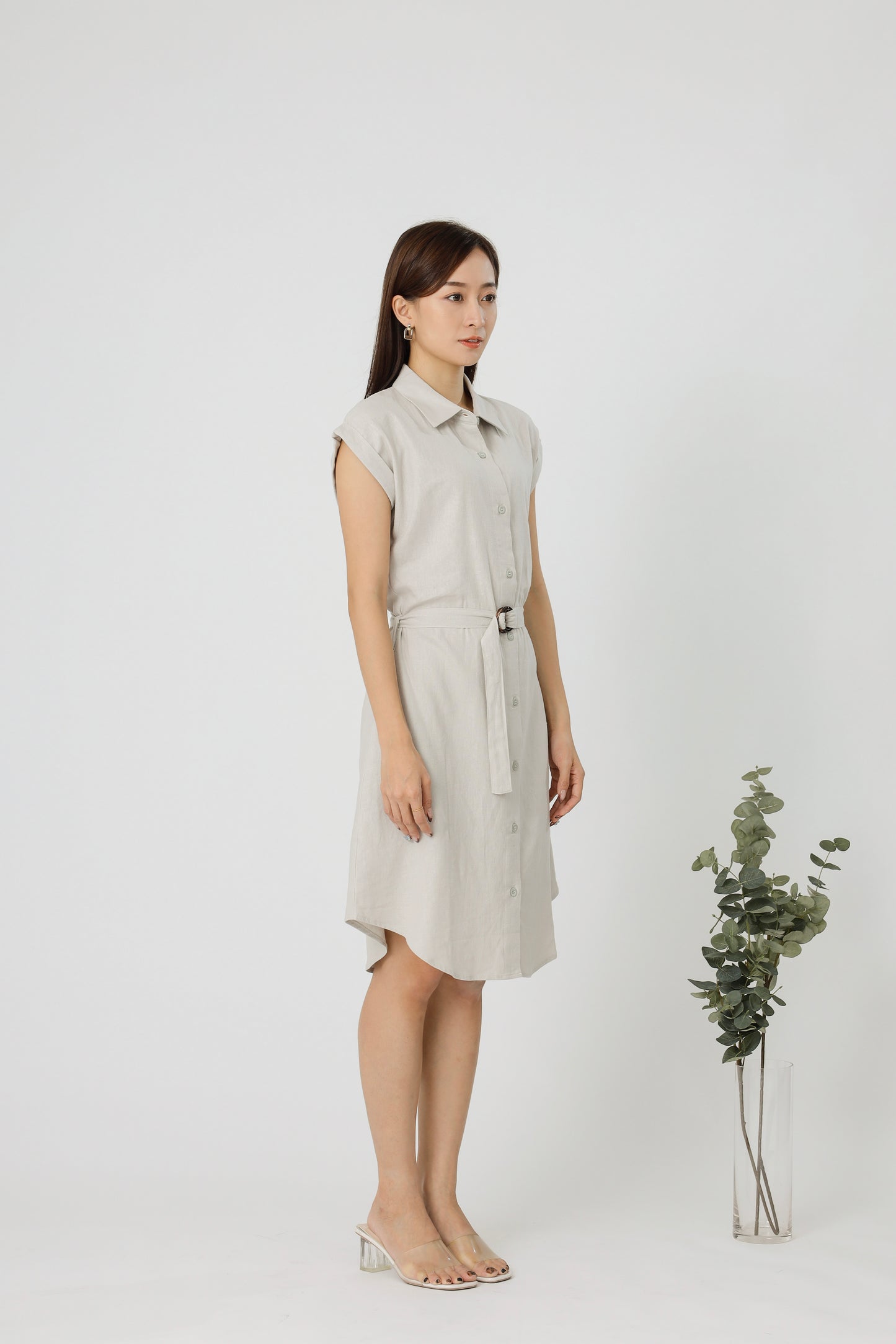Tyla Shirt Dress - Lt Grey