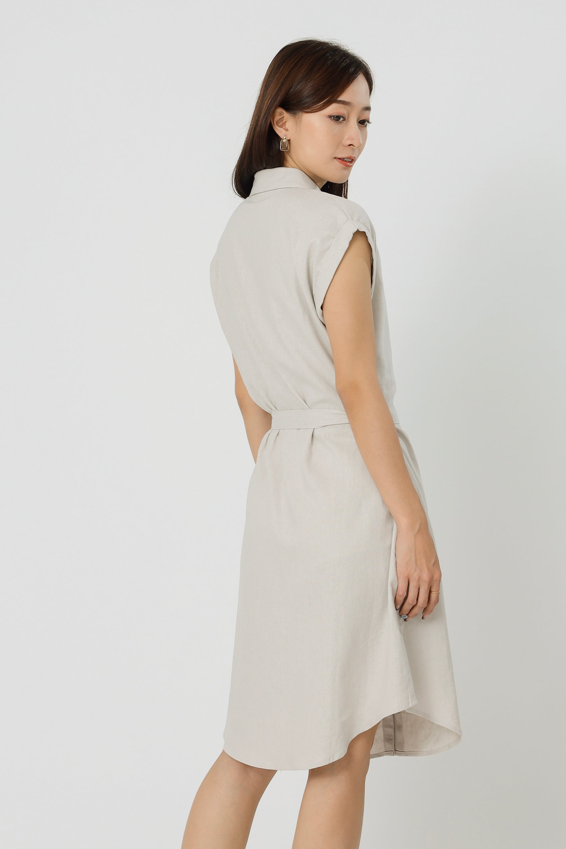 Tyla Shirt Dress - Lt Grey