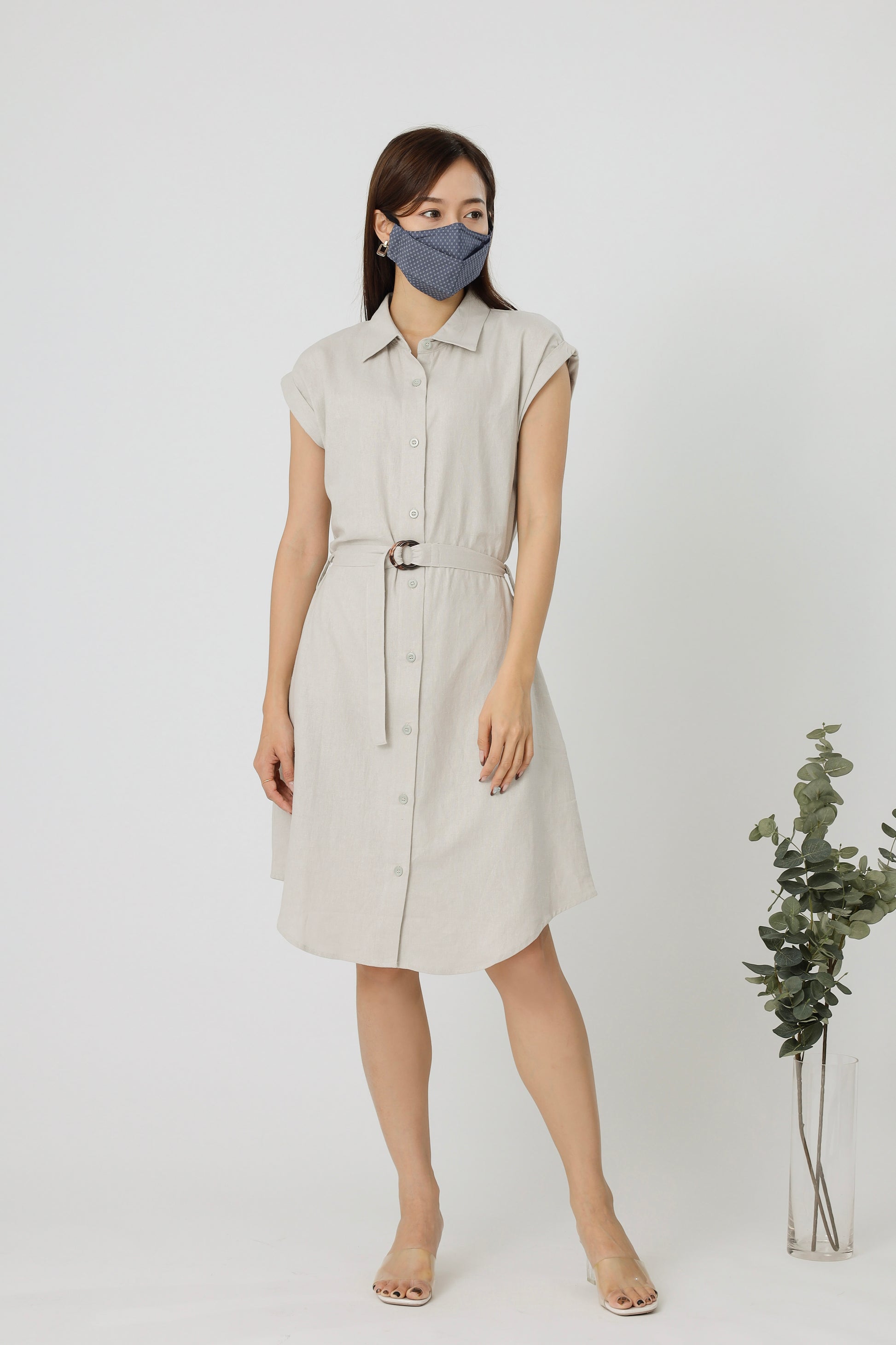 Tyla Shirt Dress - Lt Grey