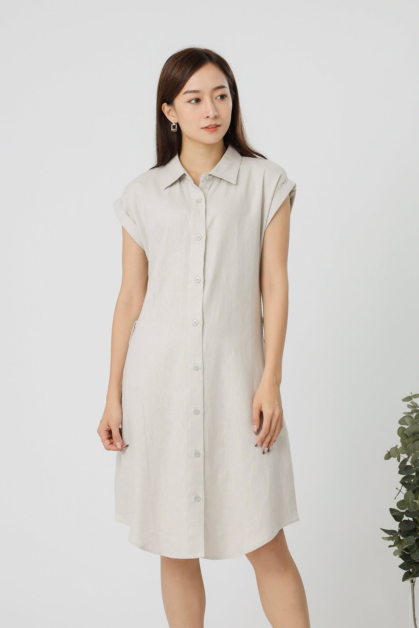 Tyla Shirt Dress - Lt Grey