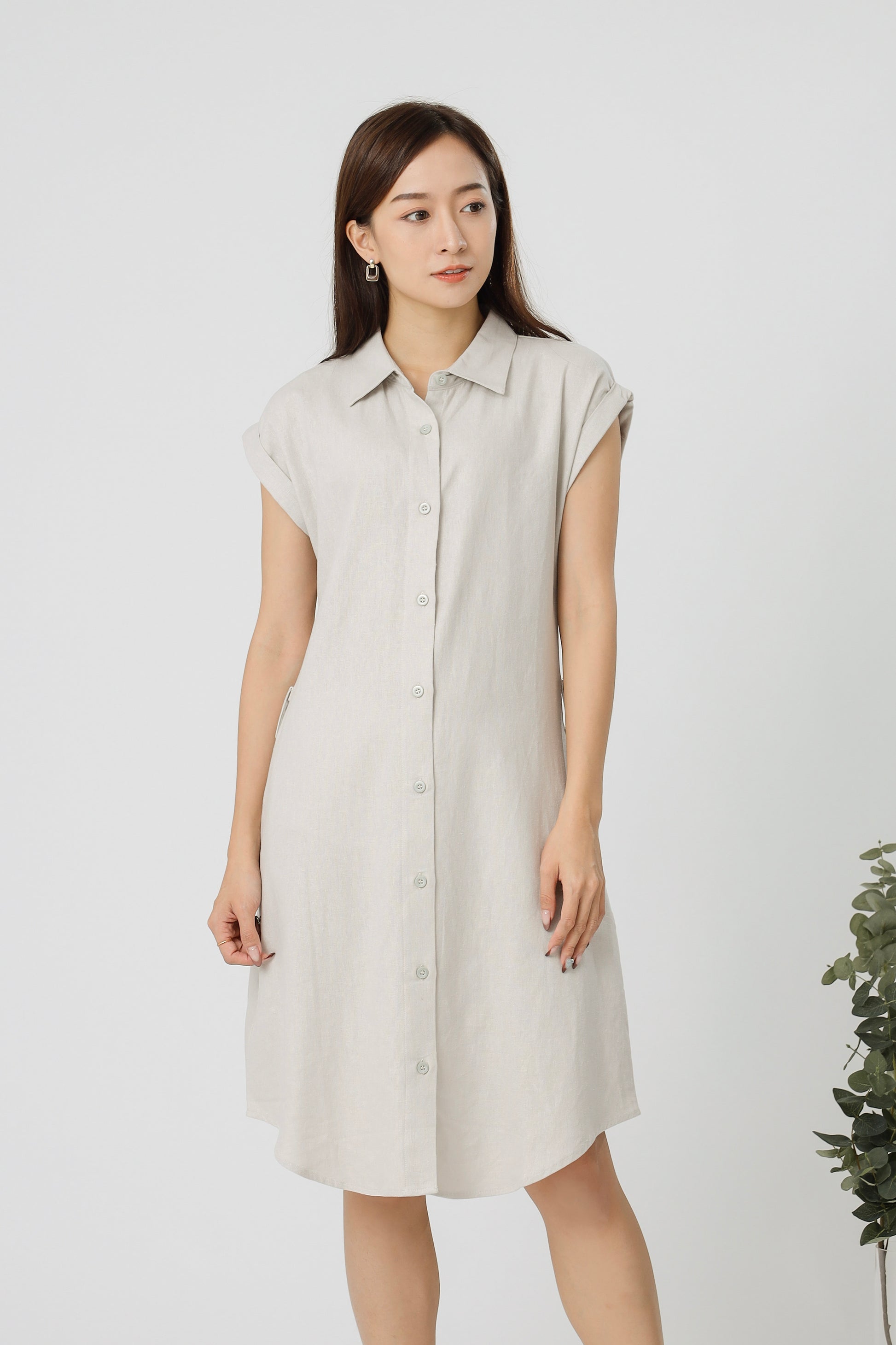 Tyla Shirt Dress - Lt Grey
