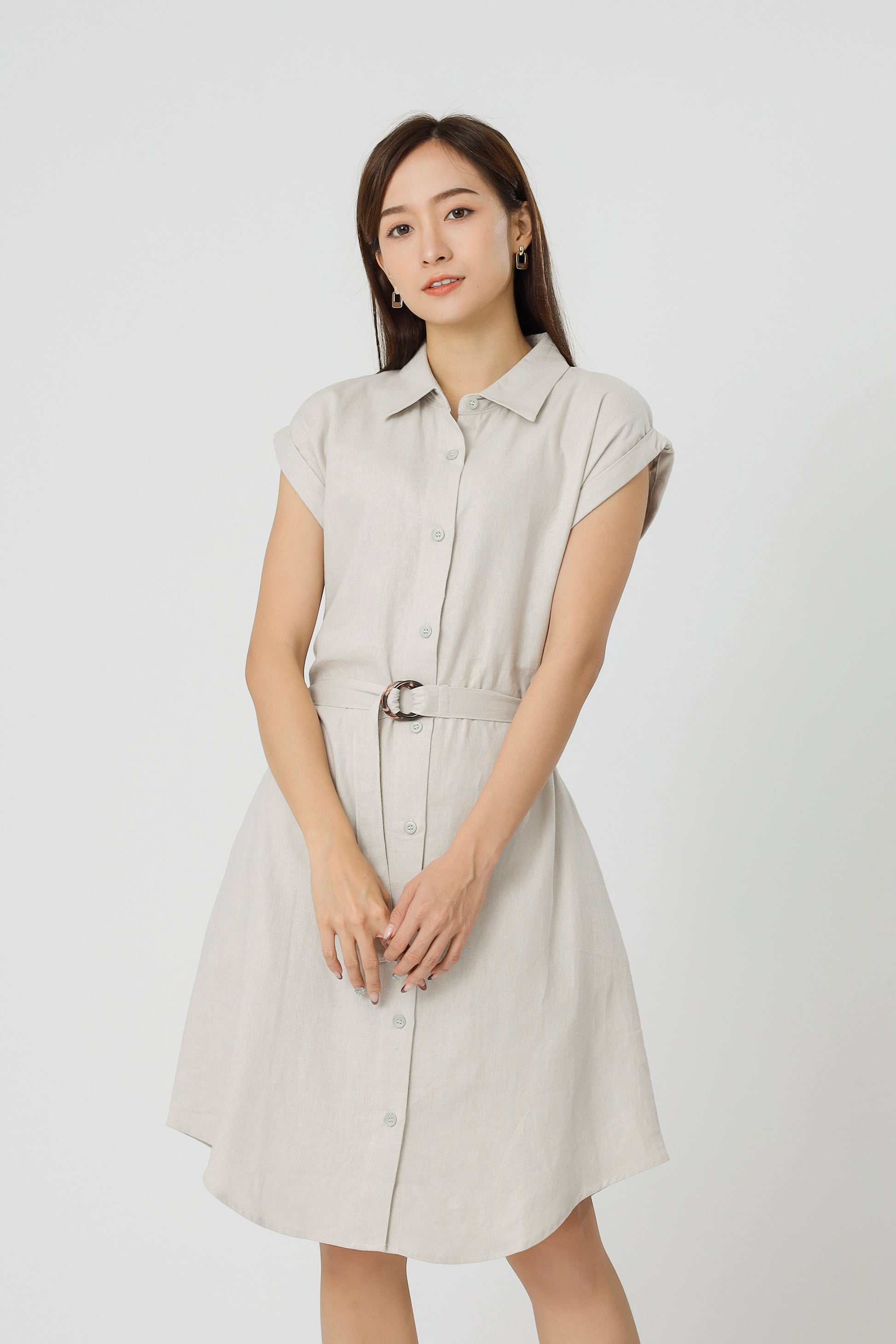 Tyla Shirt Dress - Lt Grey