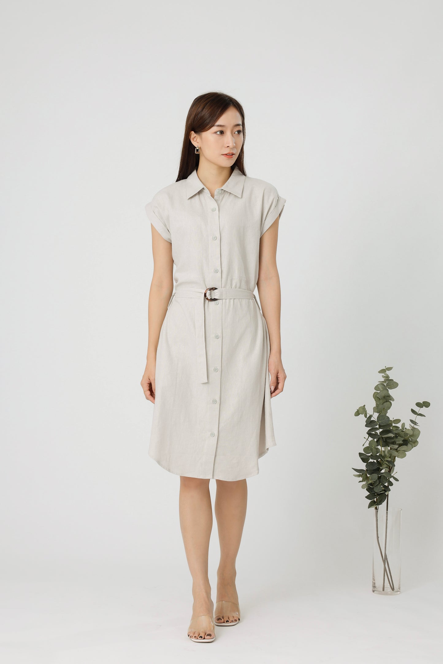 Tyla Shirt Dress - Lt Grey