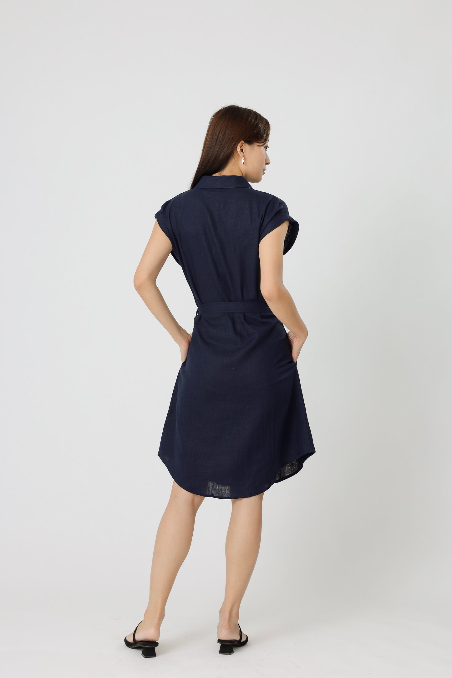 Tyla Shirt Dress - Navy