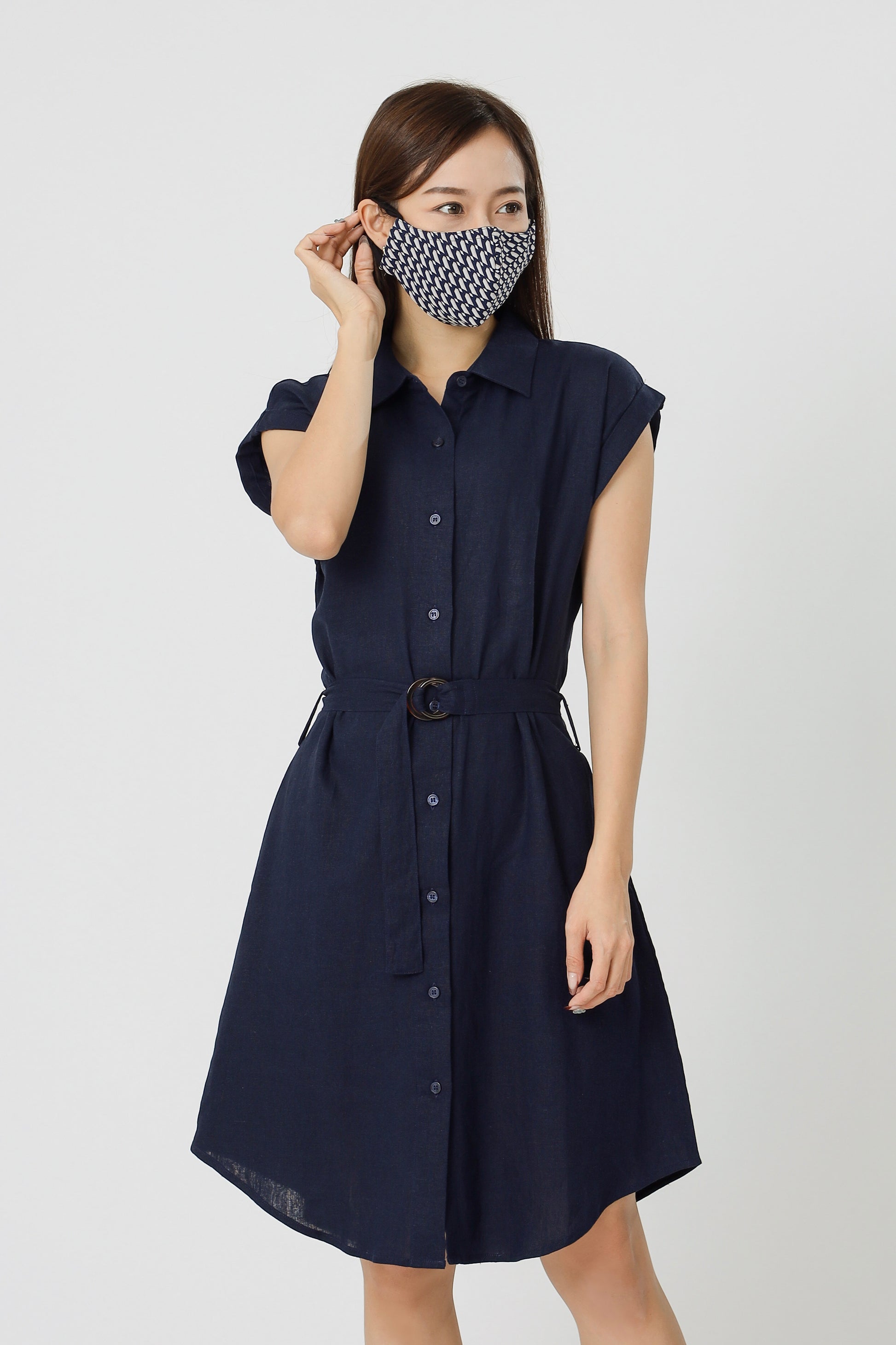 Tyla Shirt Dress - Navy