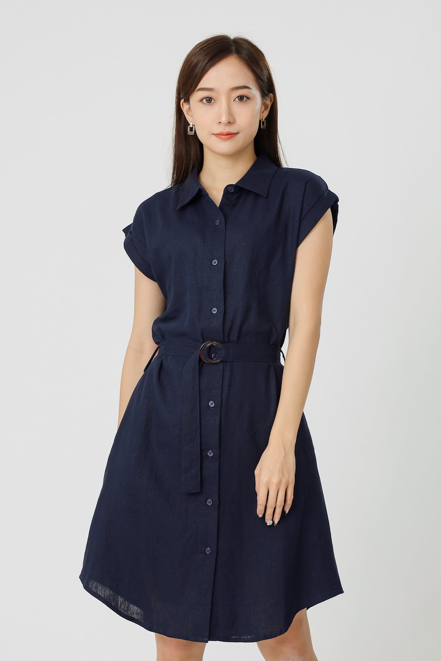 Tyla Shirt Dress - Navy