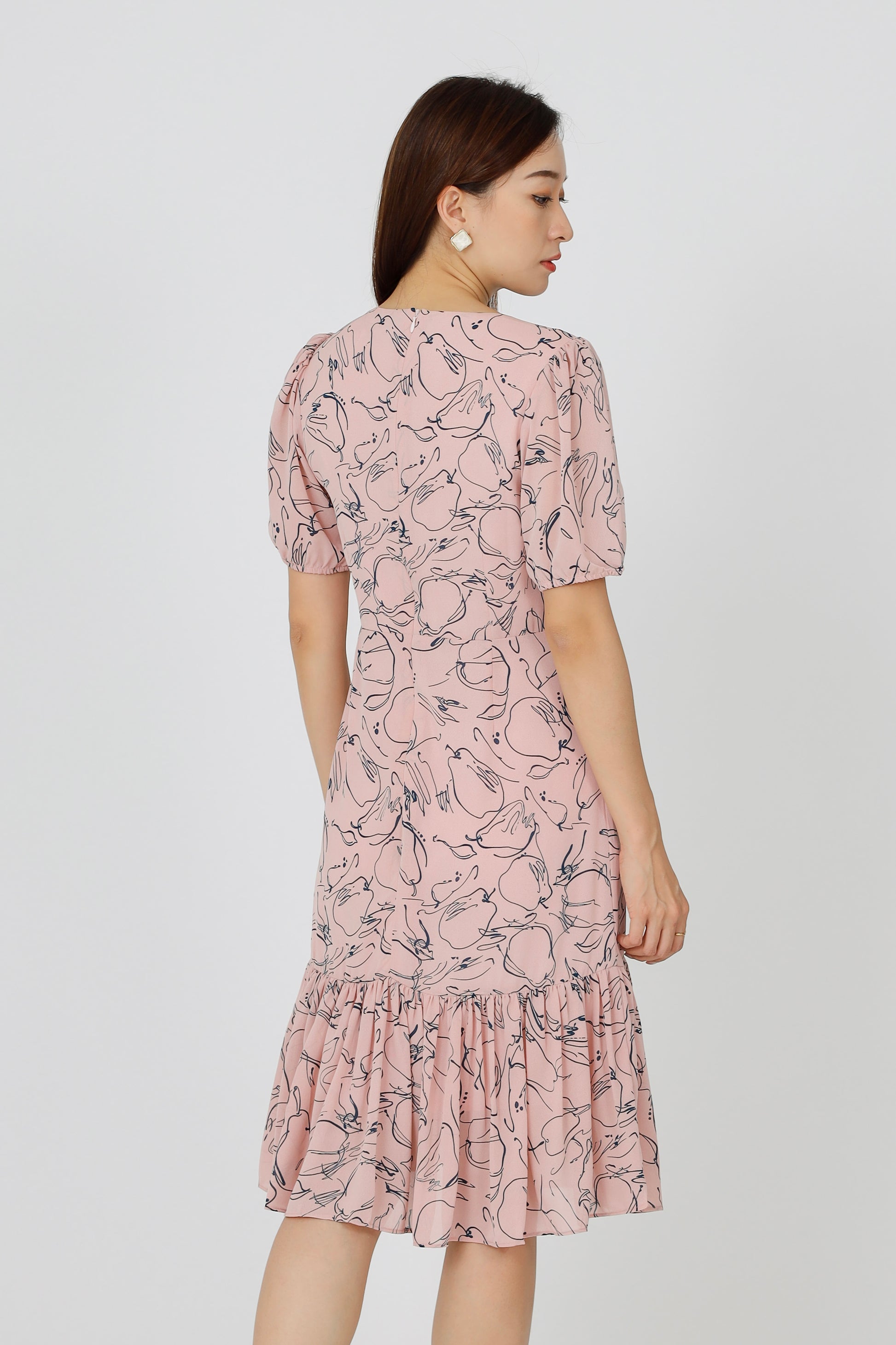 Valarie V Neck Ruffles Dress - Pink
