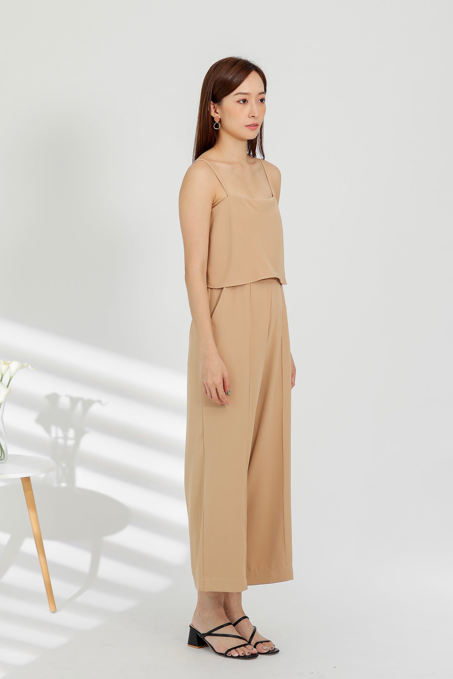Willow Wide Leg Jumpsuit - Beige