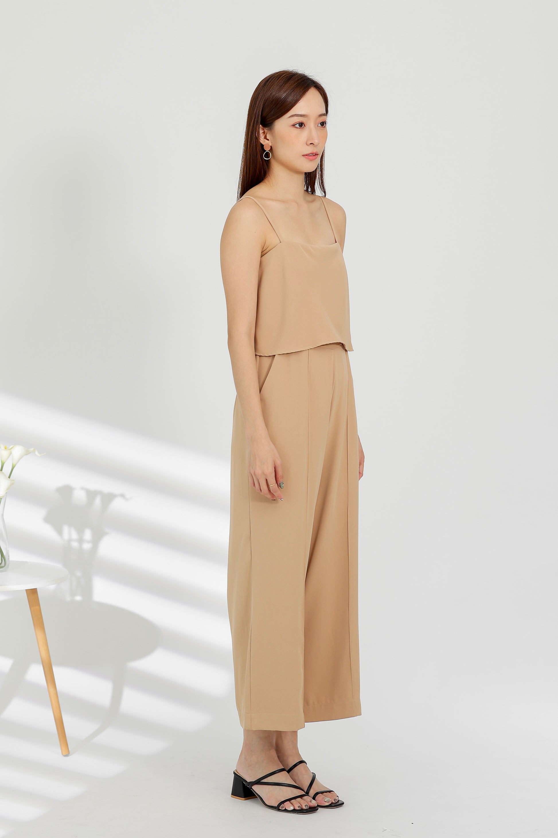 Willow Wide Leg Jumpsuit - Beige