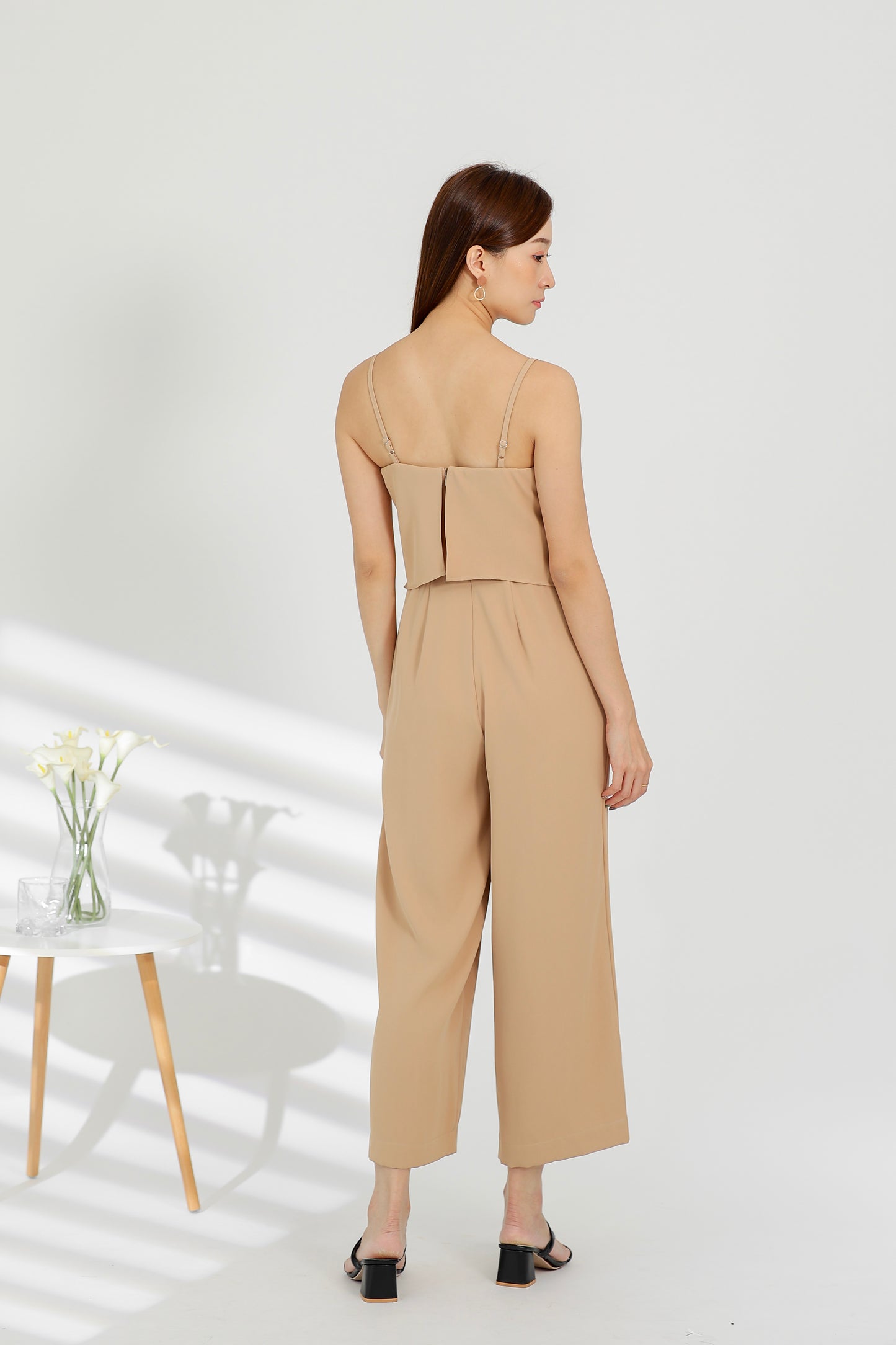 Willow Wide Leg Jumpsuit - Beige