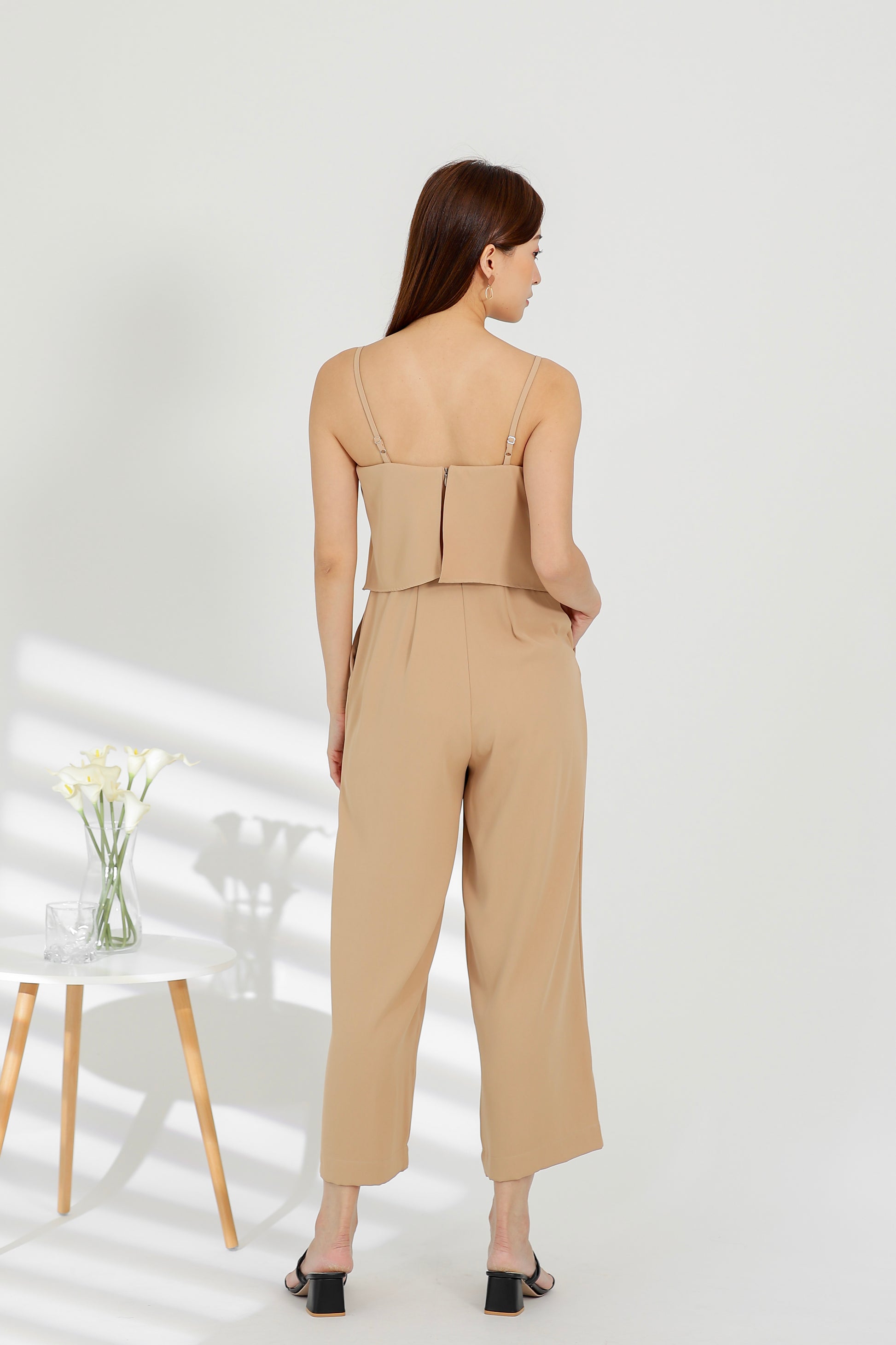 Willow Wide Leg Jumpsuit - Beige