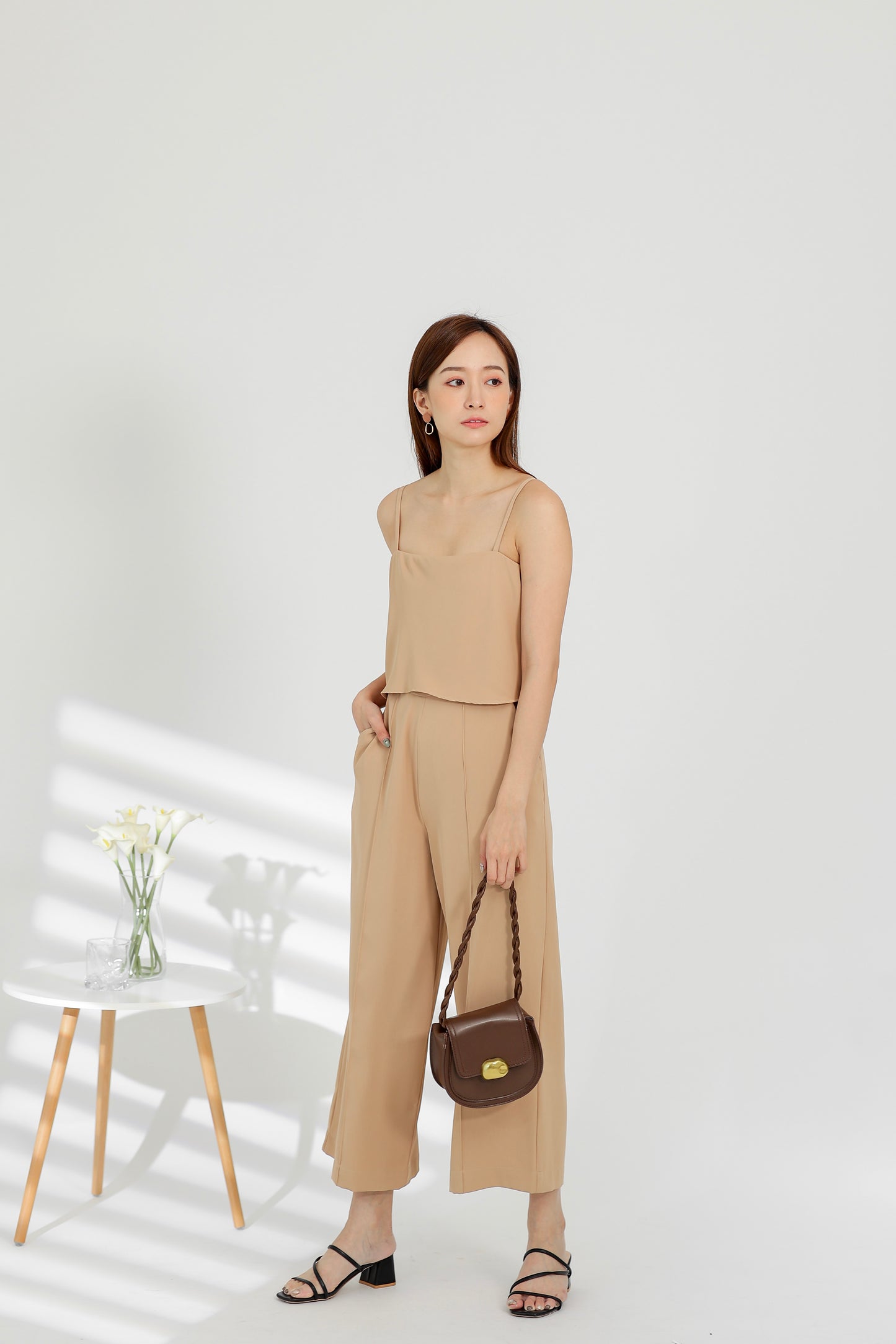 Willow Wide Leg Jumpsuit - Beige