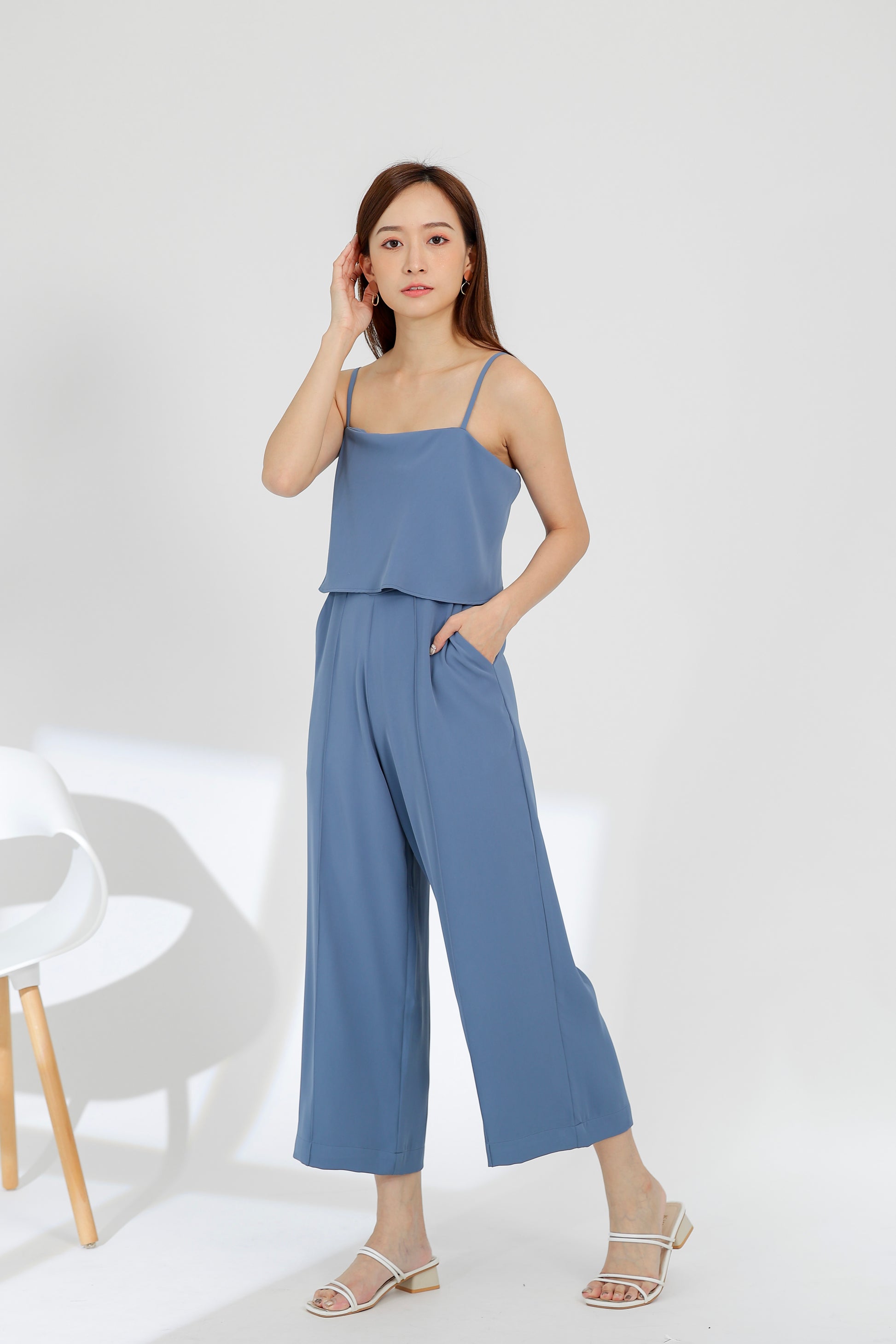 Willow Wide Leg Jumpsuit - Blue