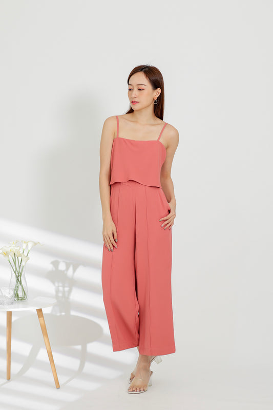 Willow Wide Leg Jumpsuit - Coral