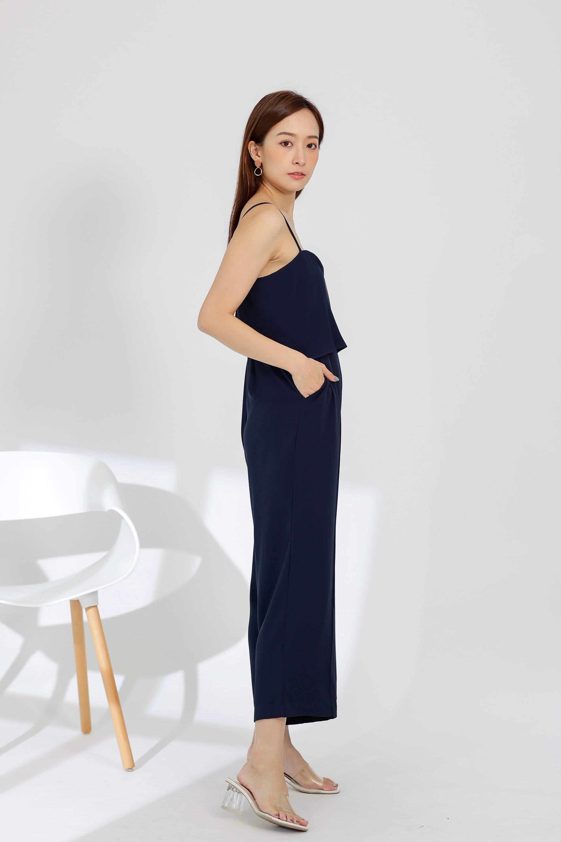 Willow Wide Leg Jumpsuit - Navy