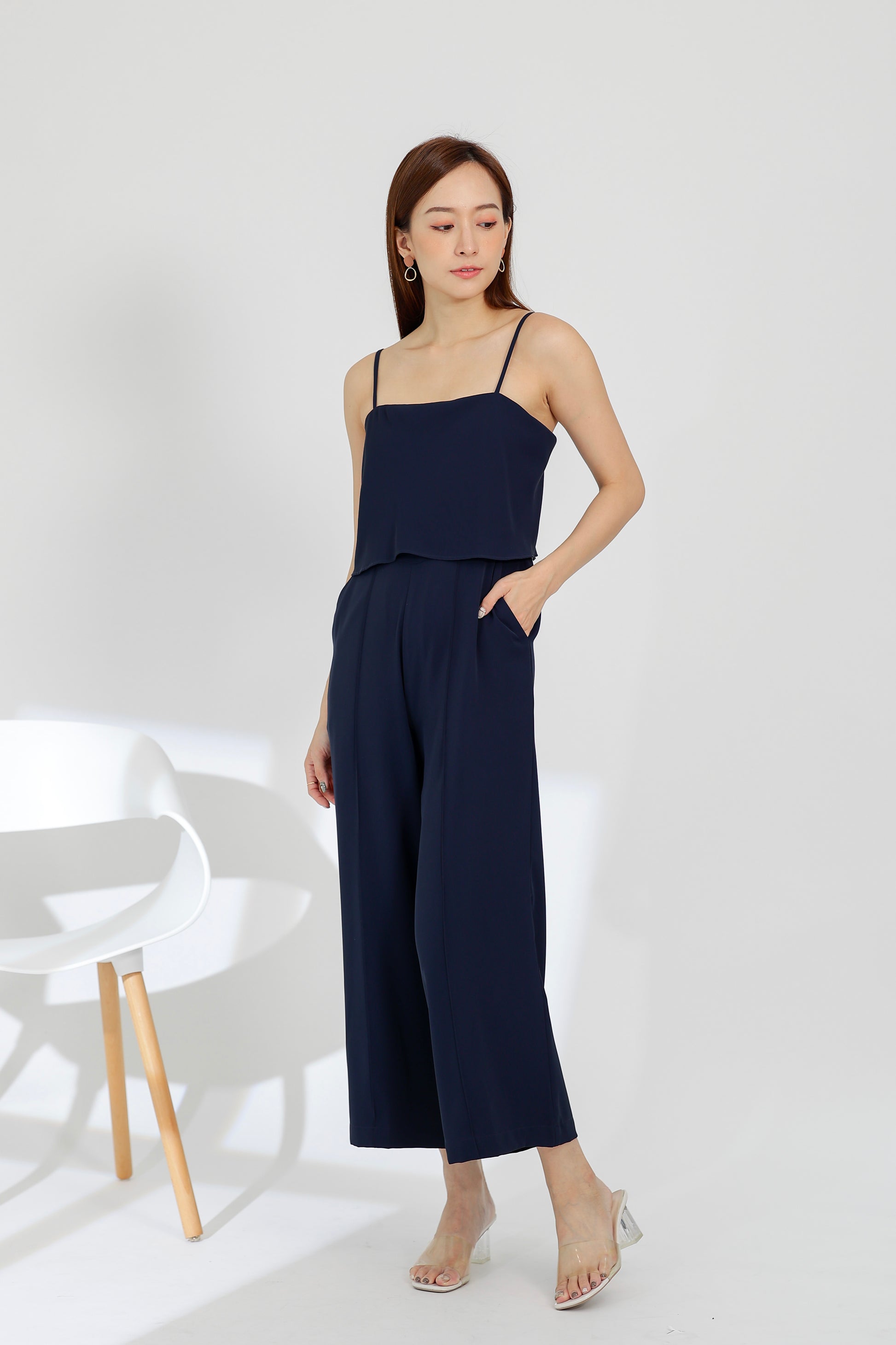 Willow Wide Leg Jumpsuit - Navy