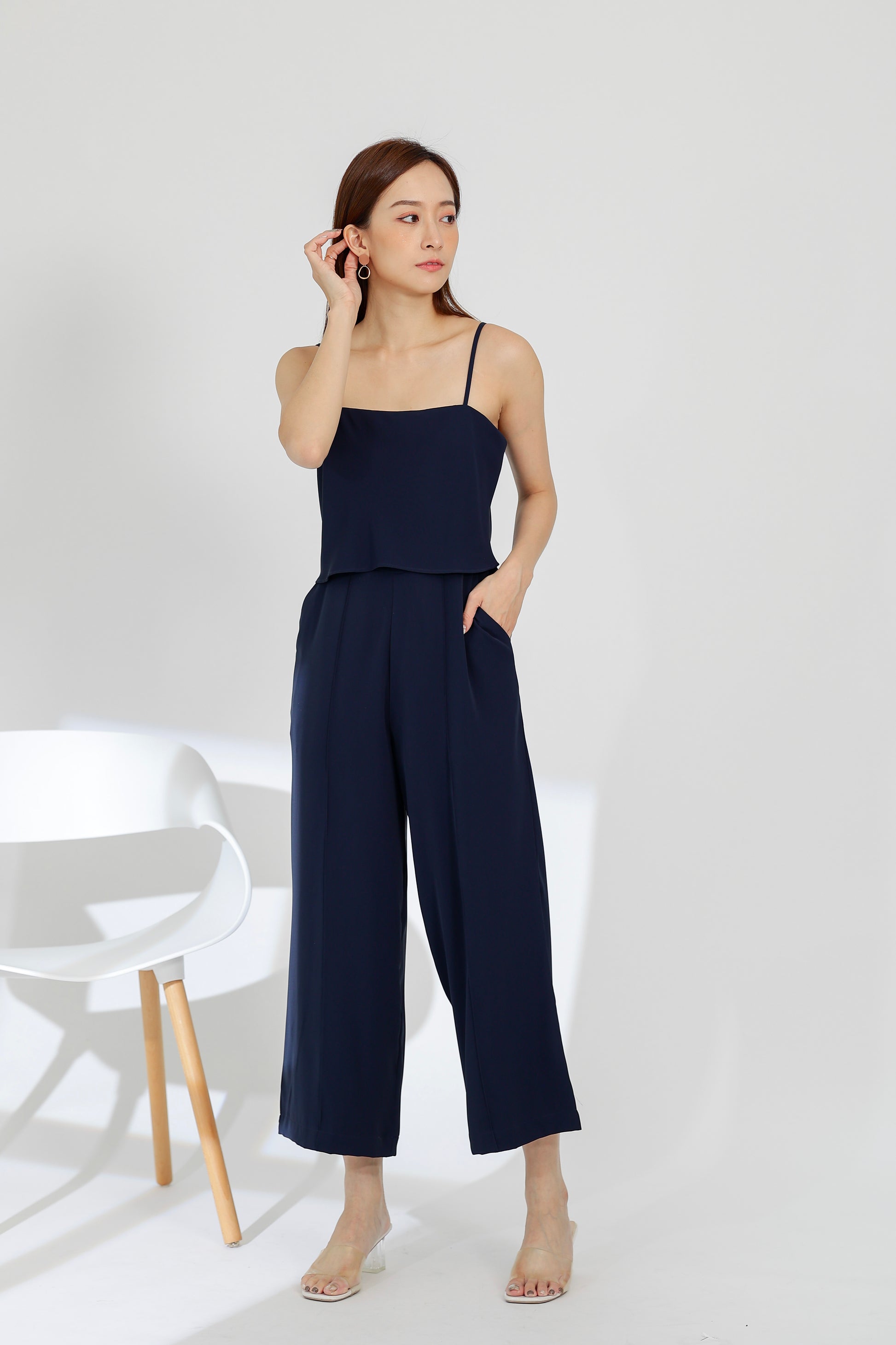 Willow Wide Leg Jumpsuit - Navy