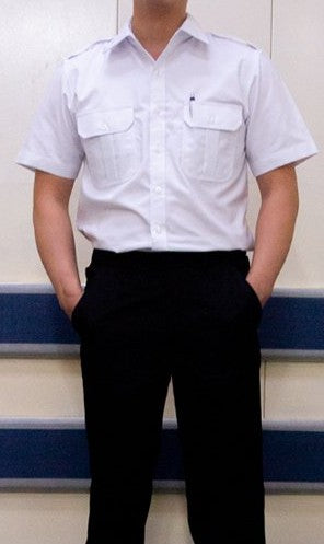 Men's Short Sleeve Shirt with Epaulettes & Patch Pockets (OHA-2011)