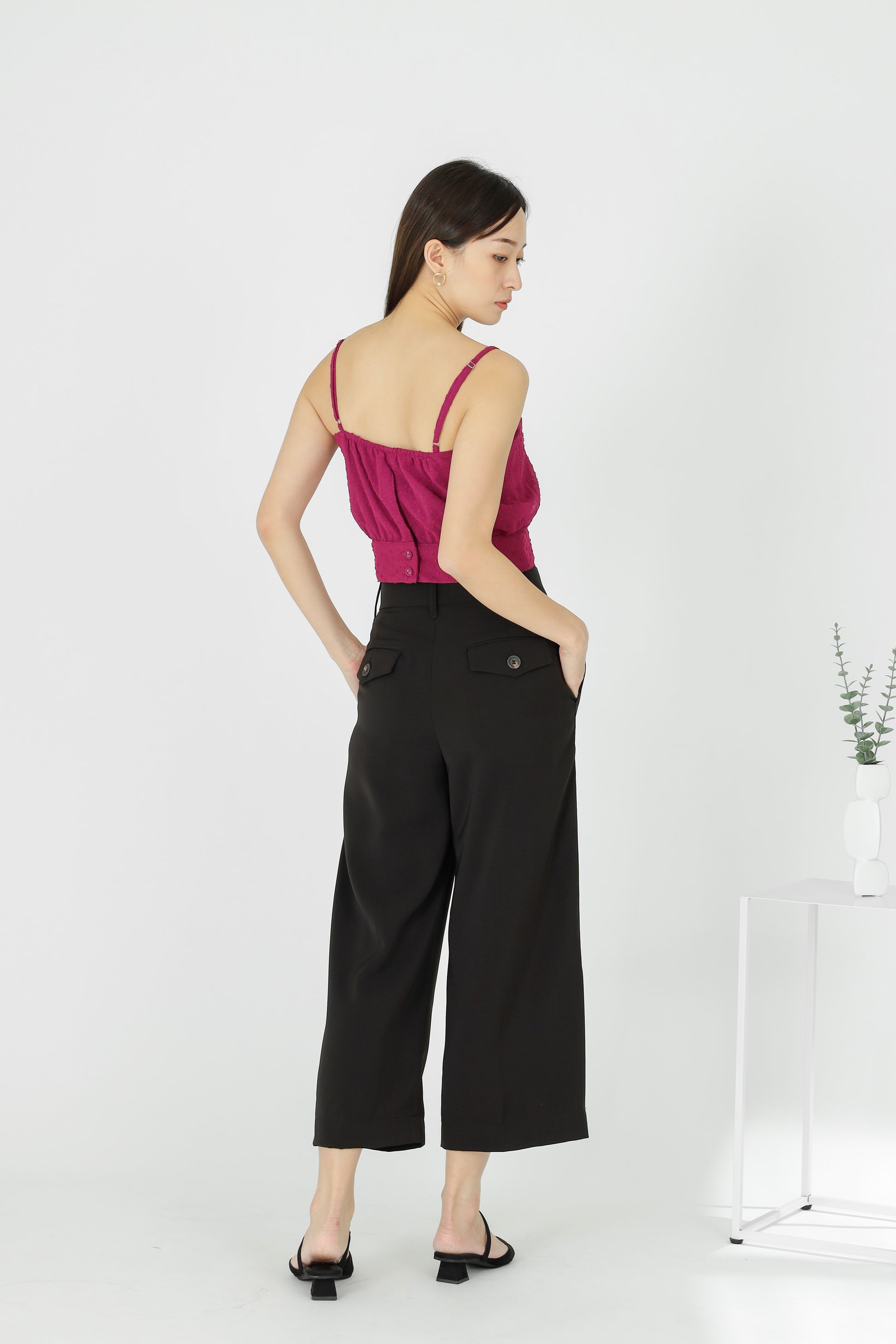 Yasmin Buttoned Pant - Dark Brown