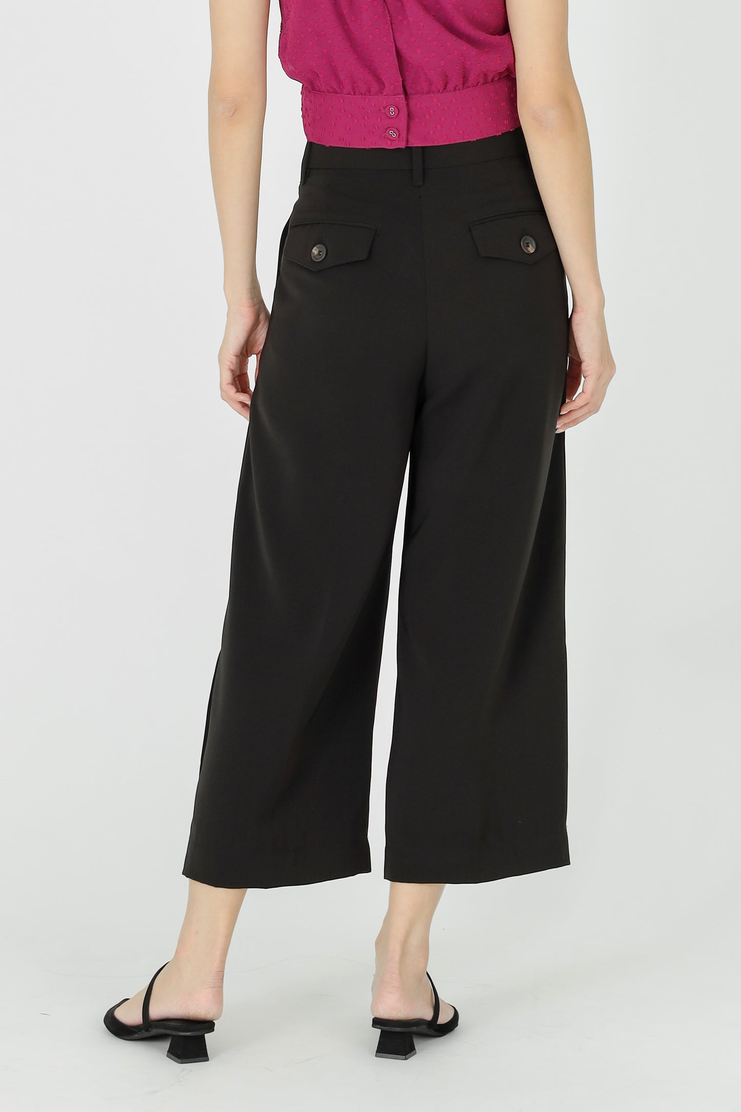 Yasmin Buttoned Pant - Dark Brown