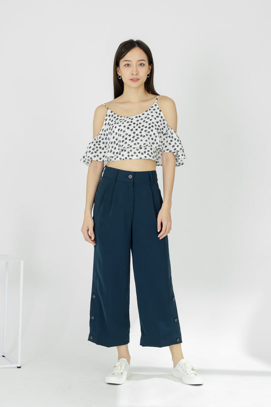Yasmin Buttoned Pant - Navy