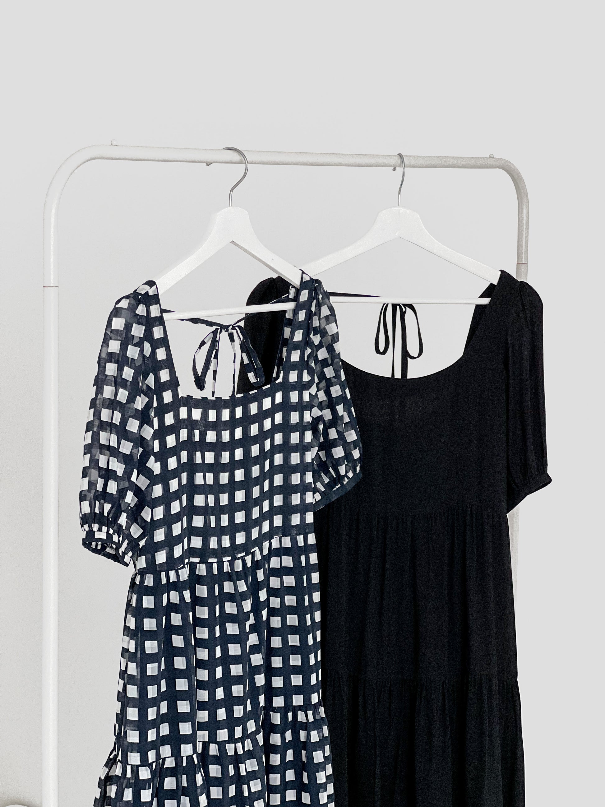 Auden Back Tie Up Tiered Dress - Black