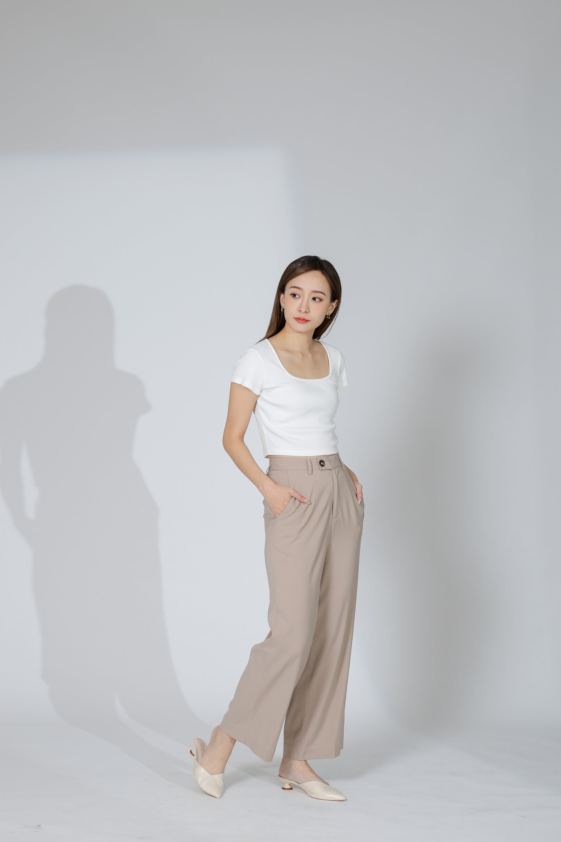 Audra Extended Waistband Pant - Khaki