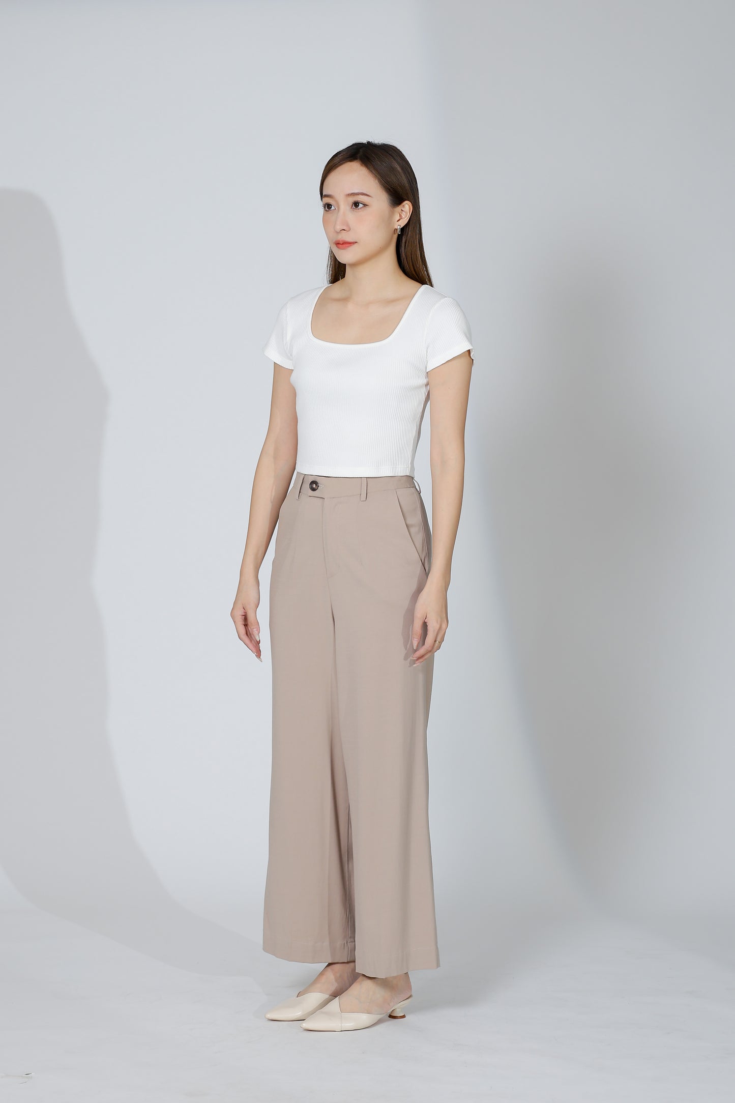 Audra Extended Waistband Pant - Khaki