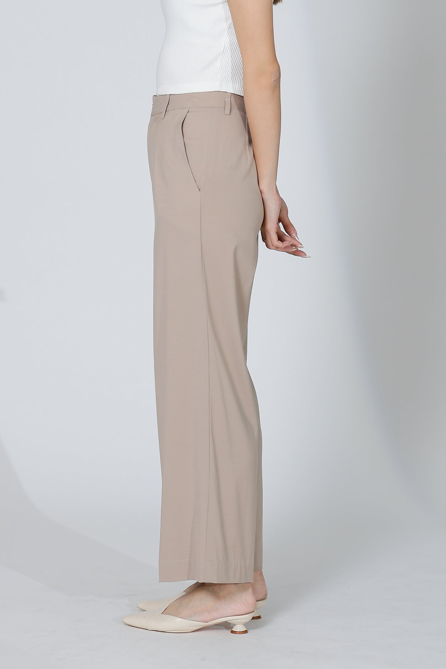 Audra Extended Waistband Pant - Khaki