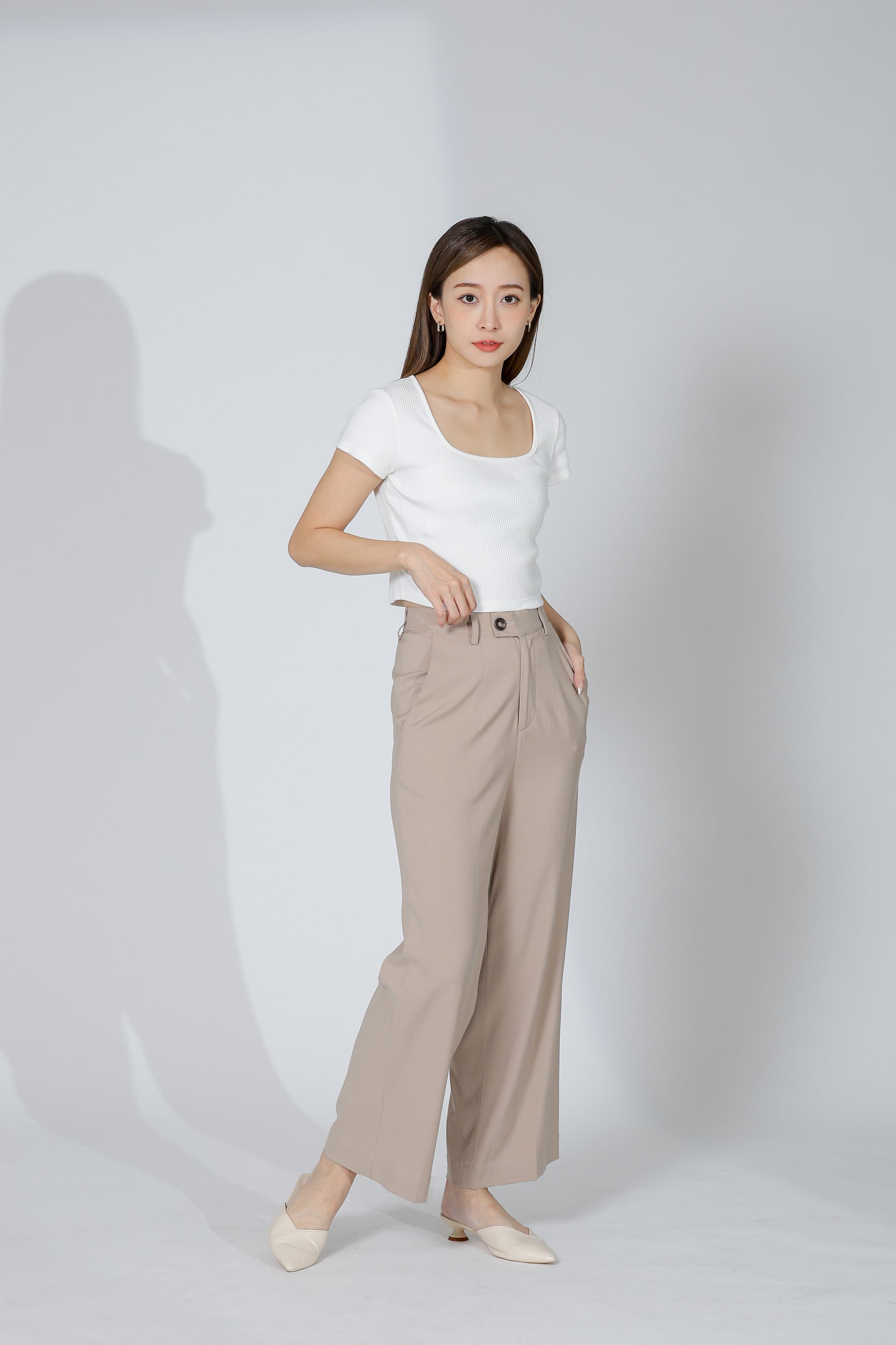 Audra Extended Waistband Pant - Khaki