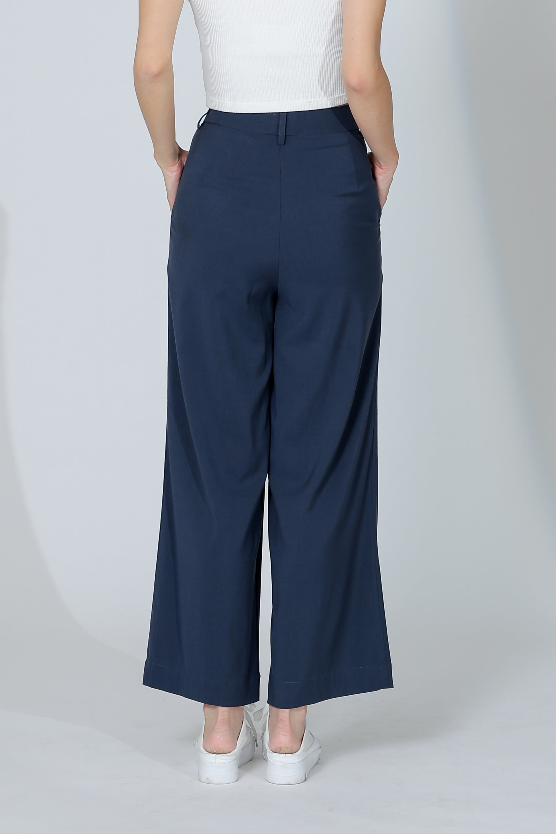 Audra Extended Waistband Pant - Steel Navy