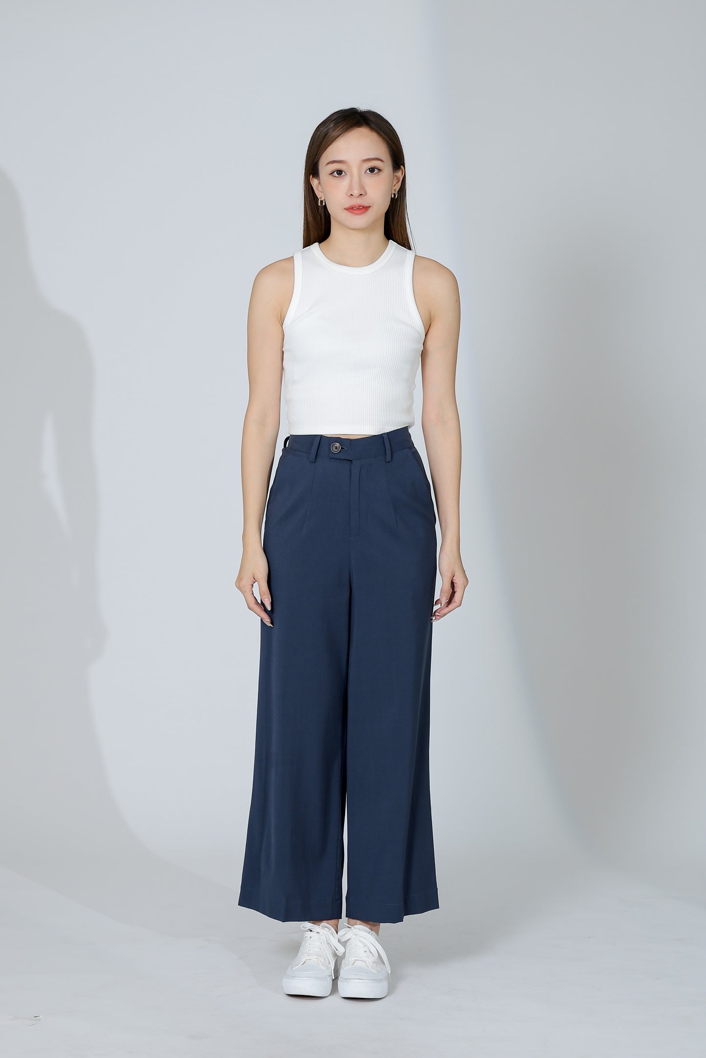 Audra Extended Waistband Pant - Steel Navy