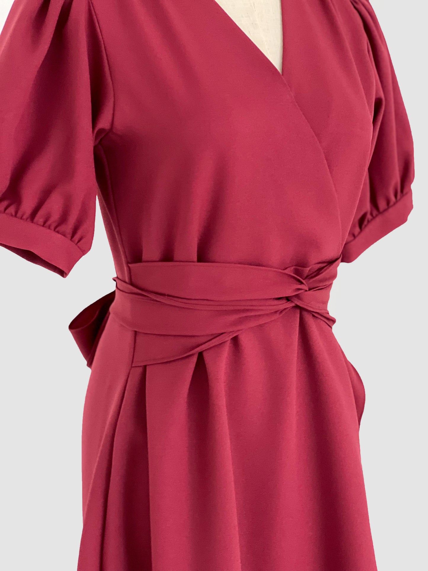 Ayana Wrapped Waist Midi Dress - Blush