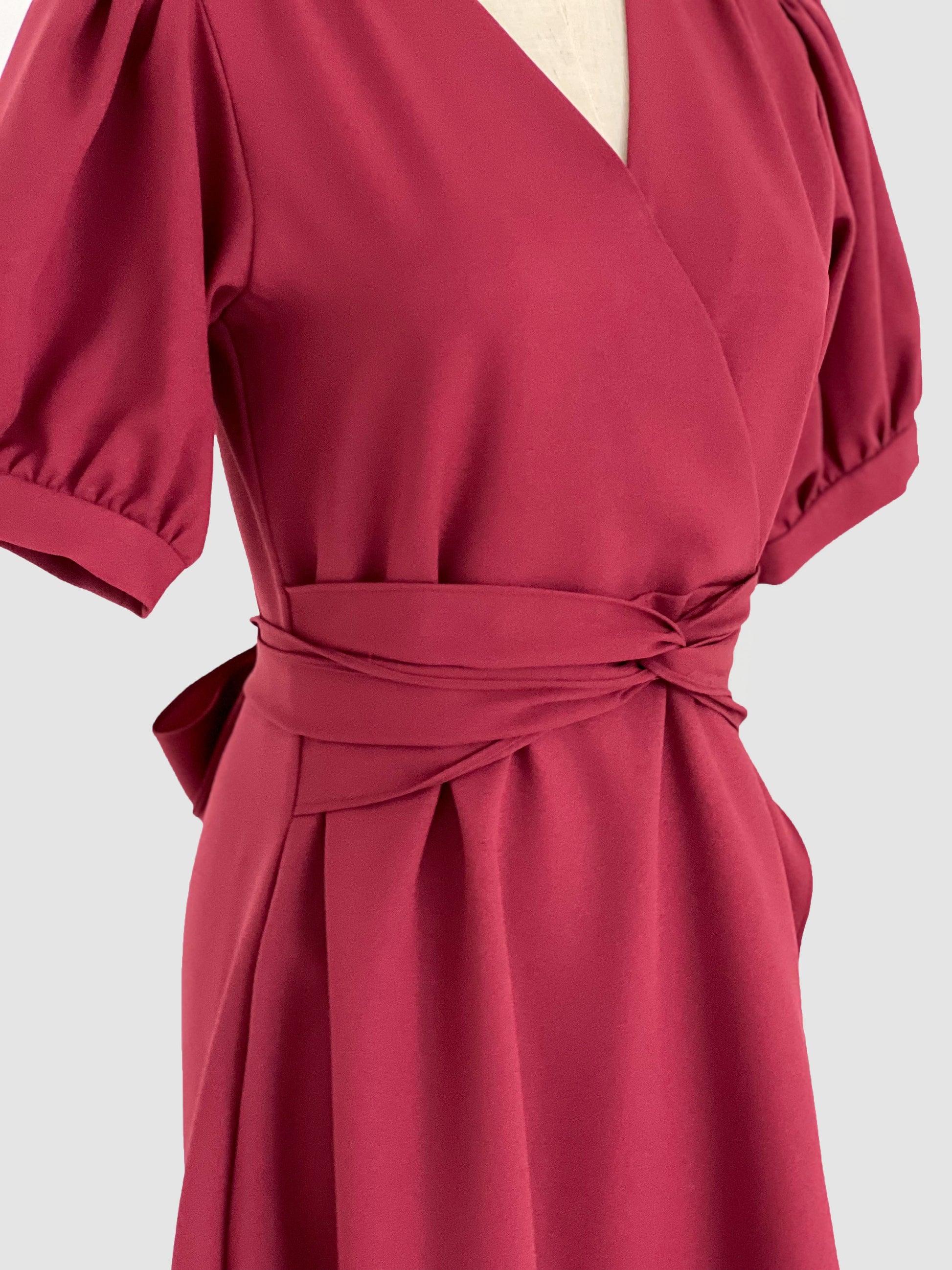 Ayana Wrapped Waist Midi Dress - Blush