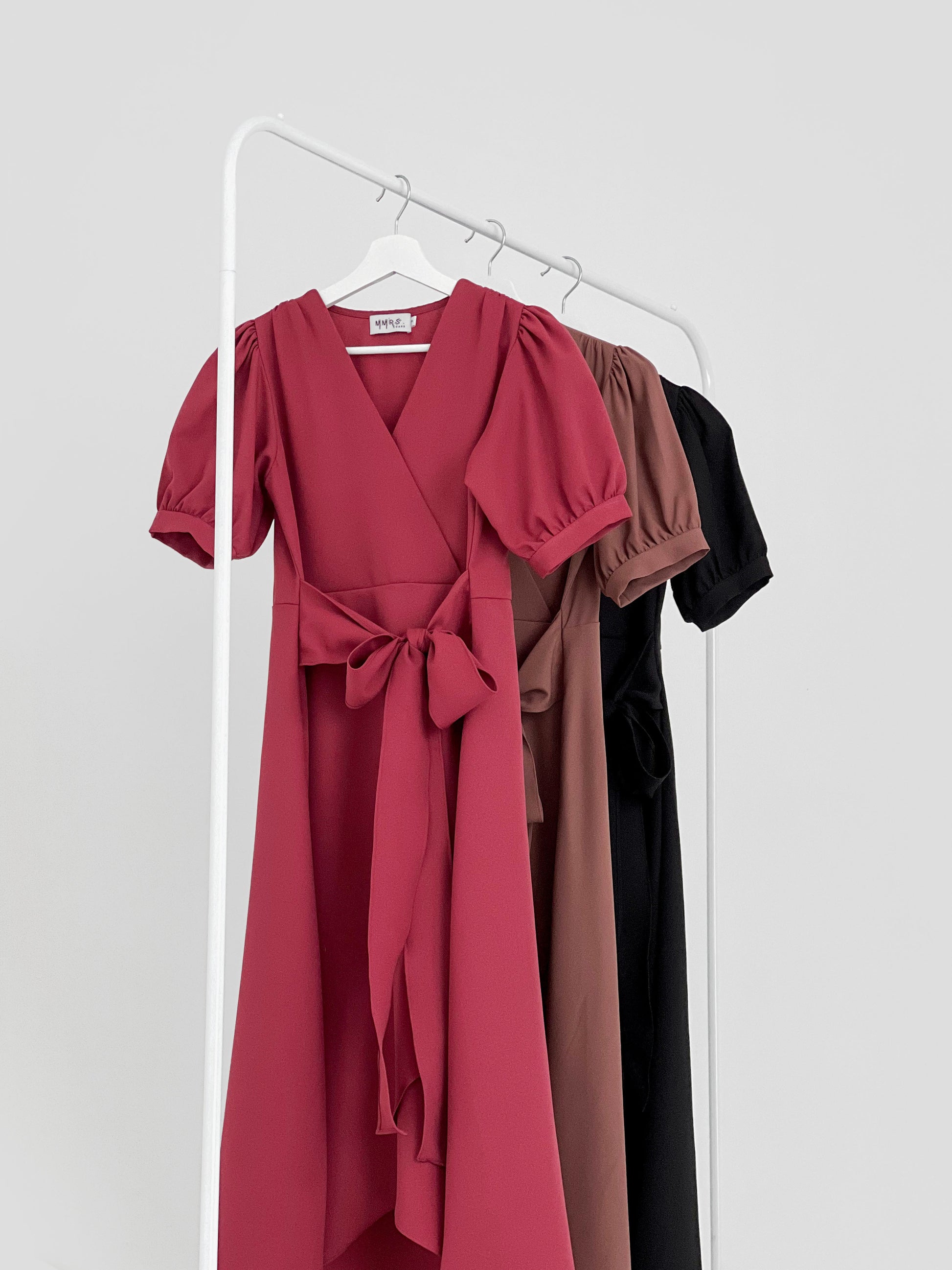 Ayana Wrapped Waist Midi Dress - Blush