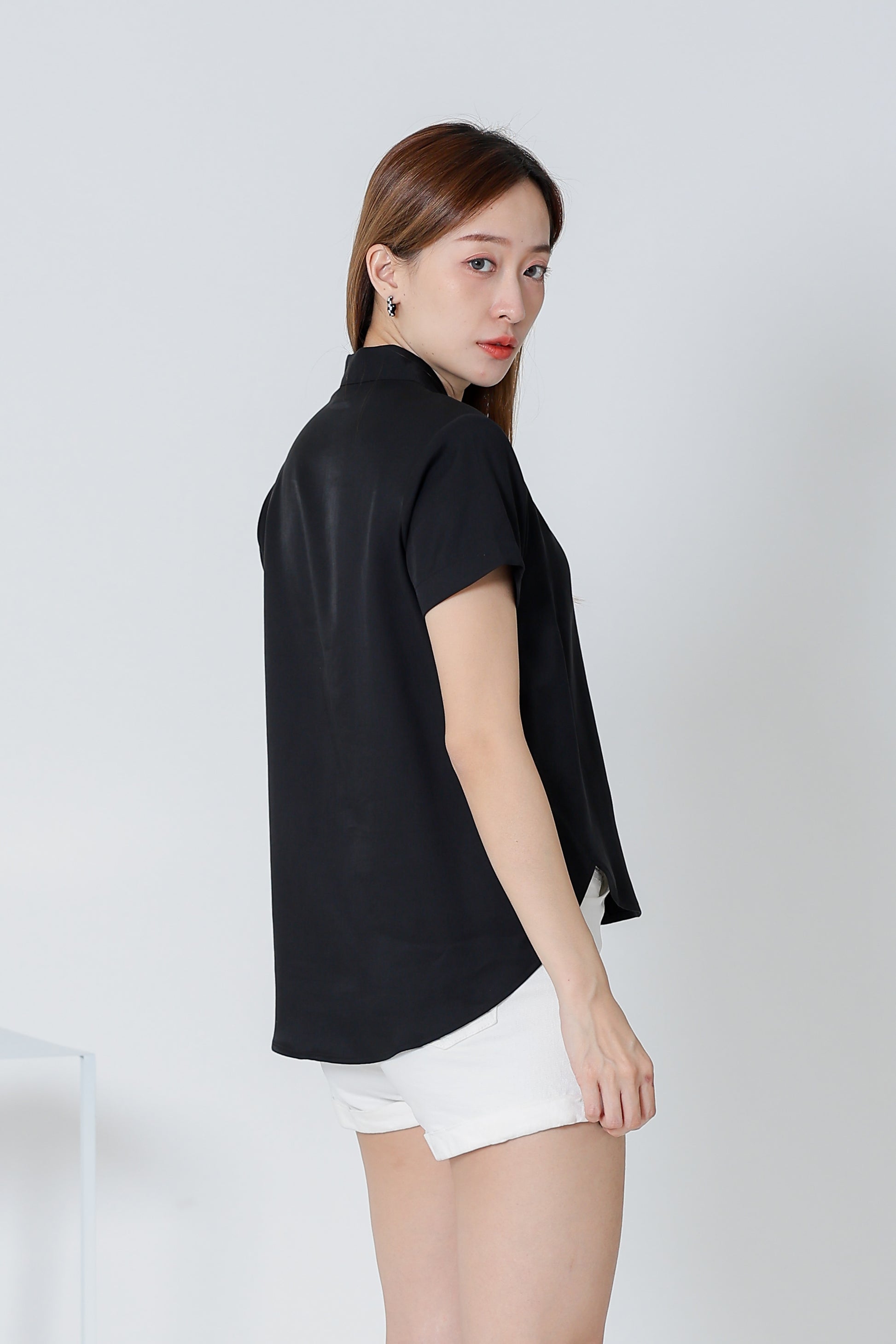Bethany V Neck Blouse - Black