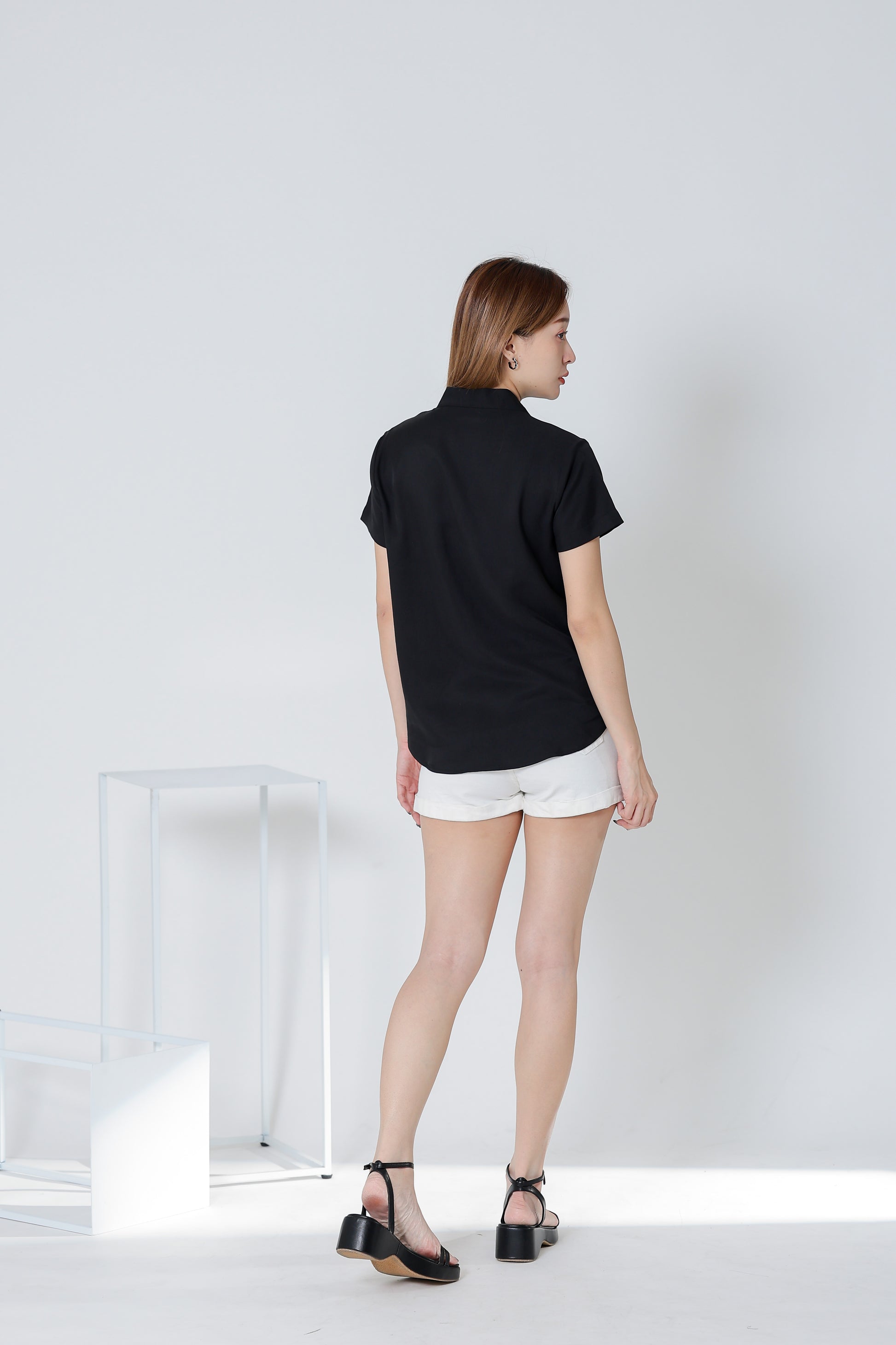 Bethany V Neck Blouse - Black