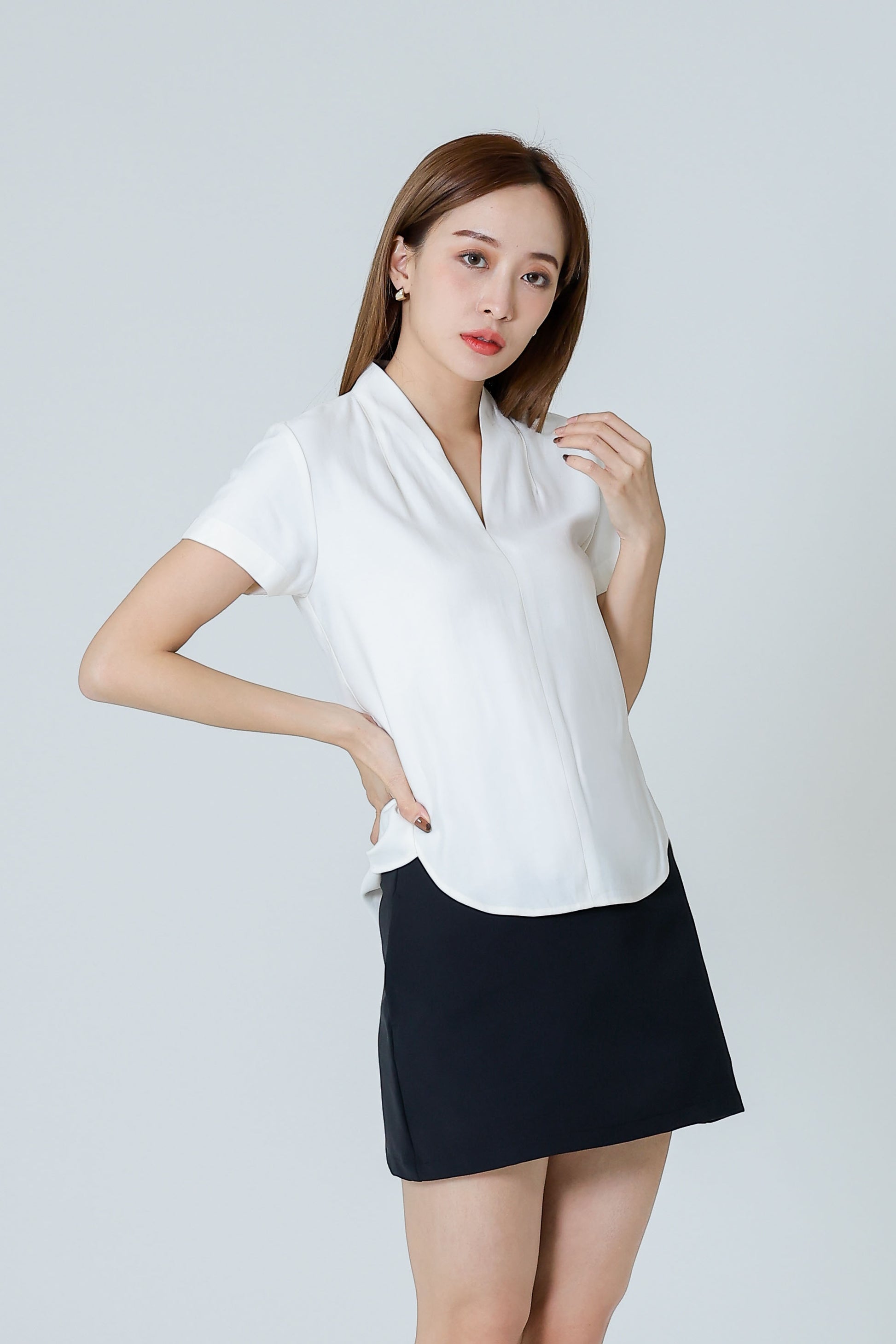 Bethany V Neck Blouse - Ivory