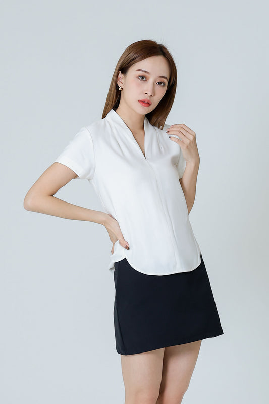 Bethany V Neck Blouse - Ivory