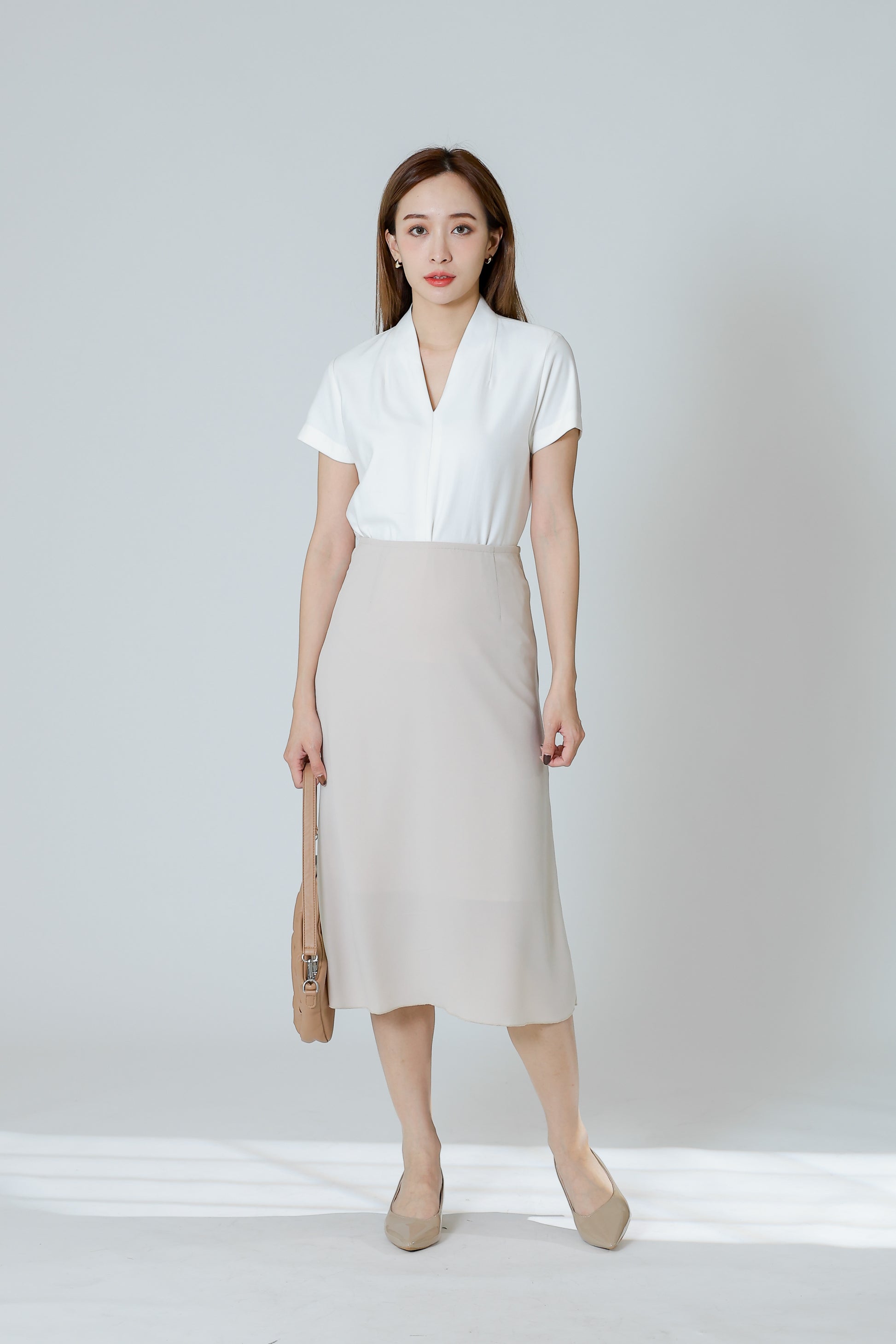 Bethany V Neck Blouse - Ivory