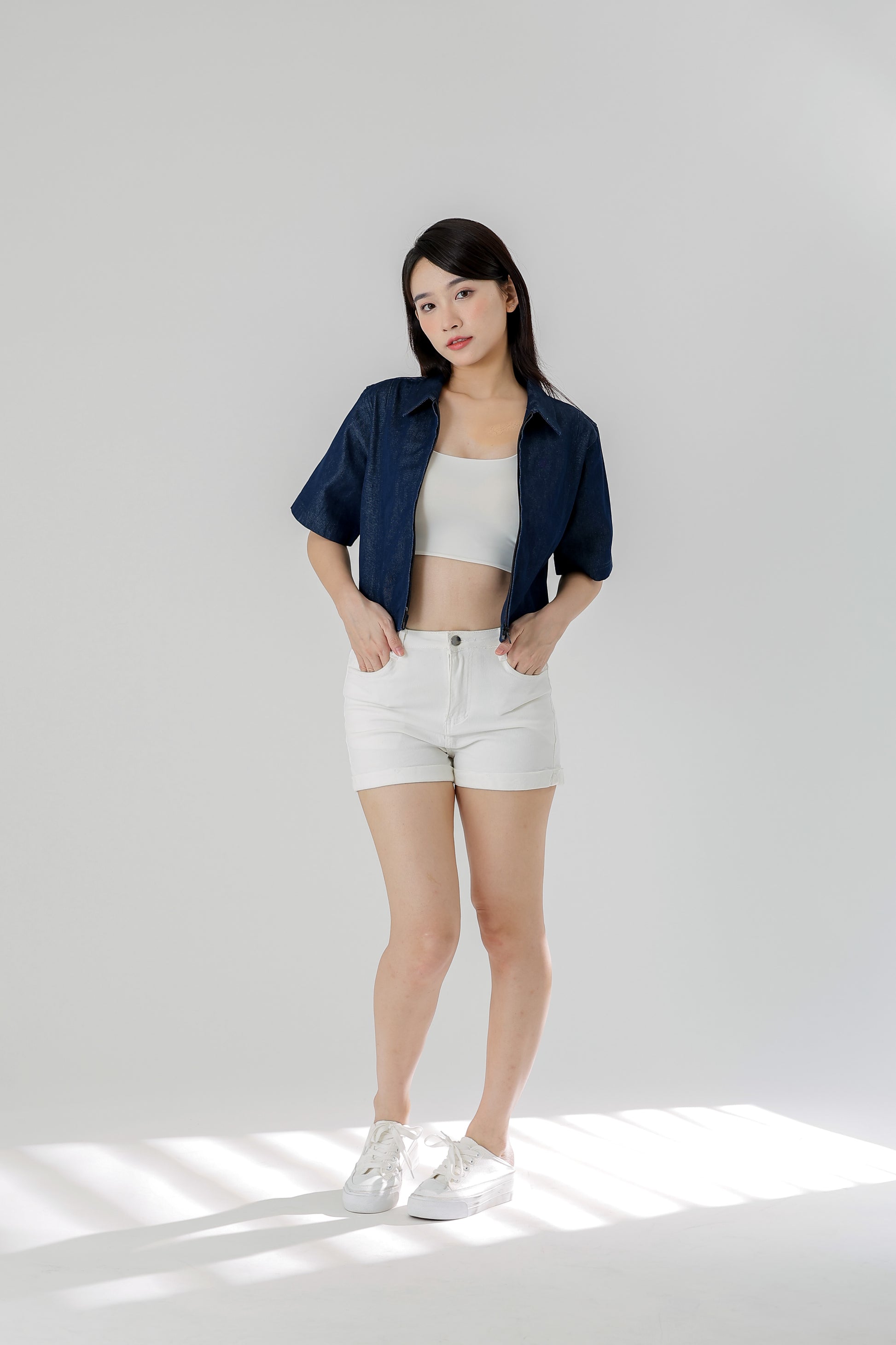 Callen Zipper Top - Dk Blue