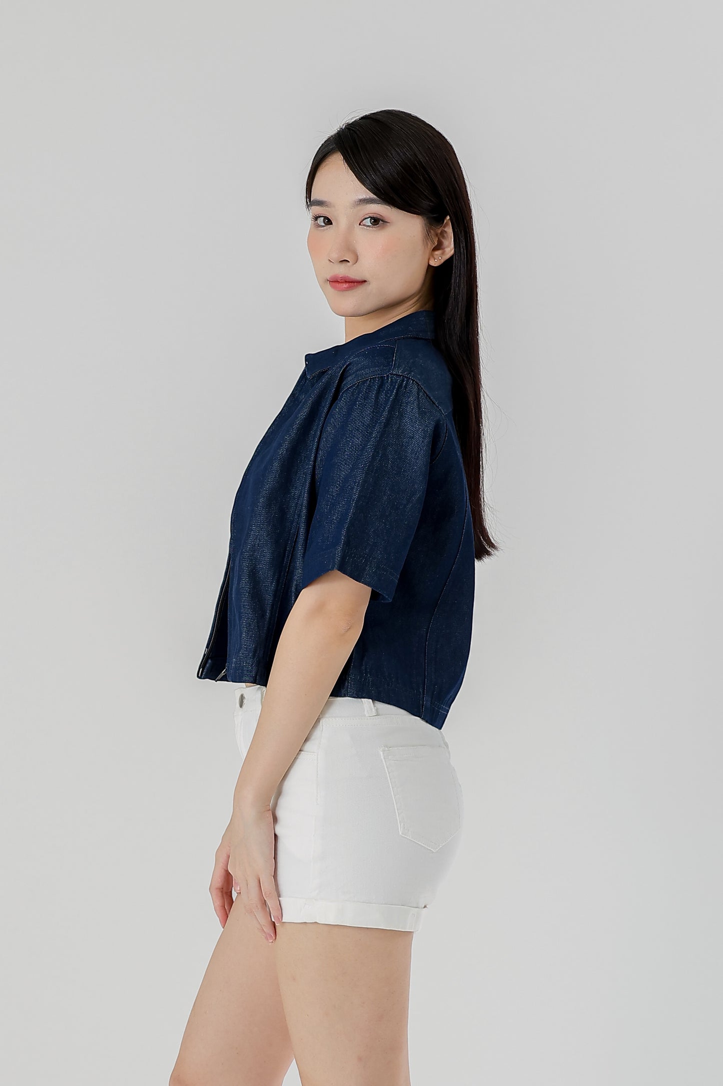 Callen Zipper Top - Dk Blue