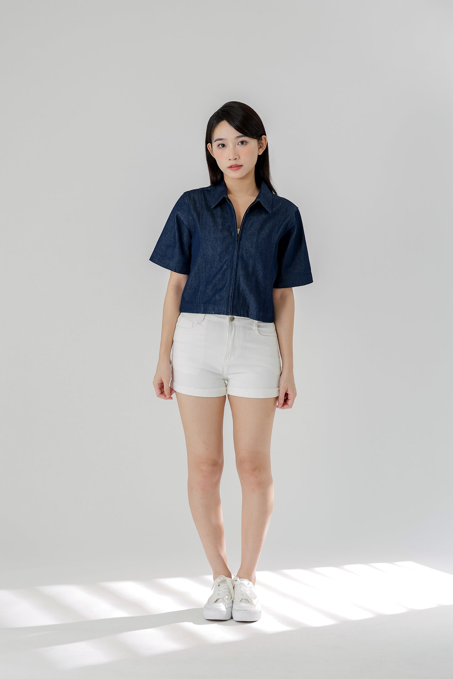 Callen Zipper Top - Dk Blue