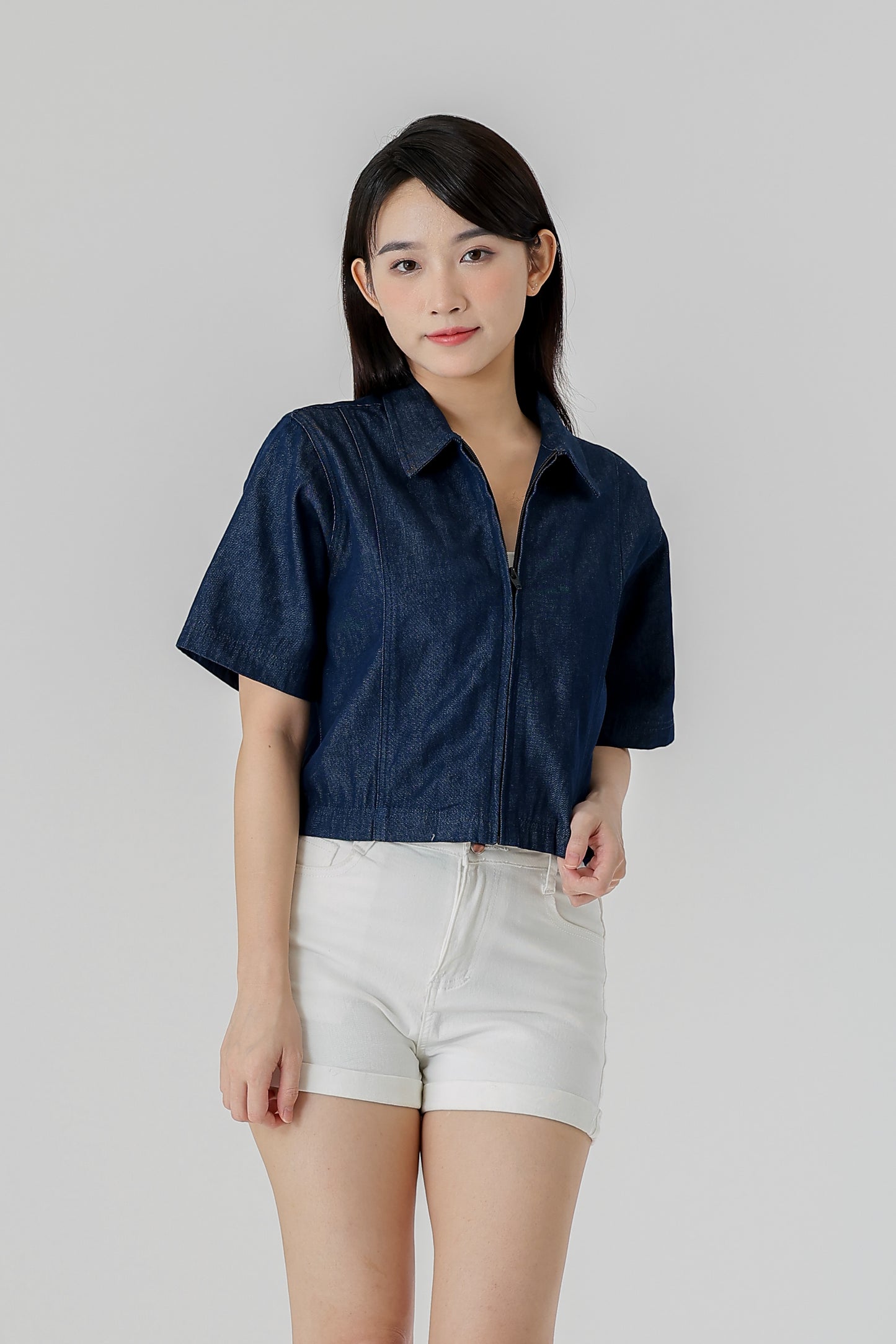 Callen Zipper Top - Dk Blue